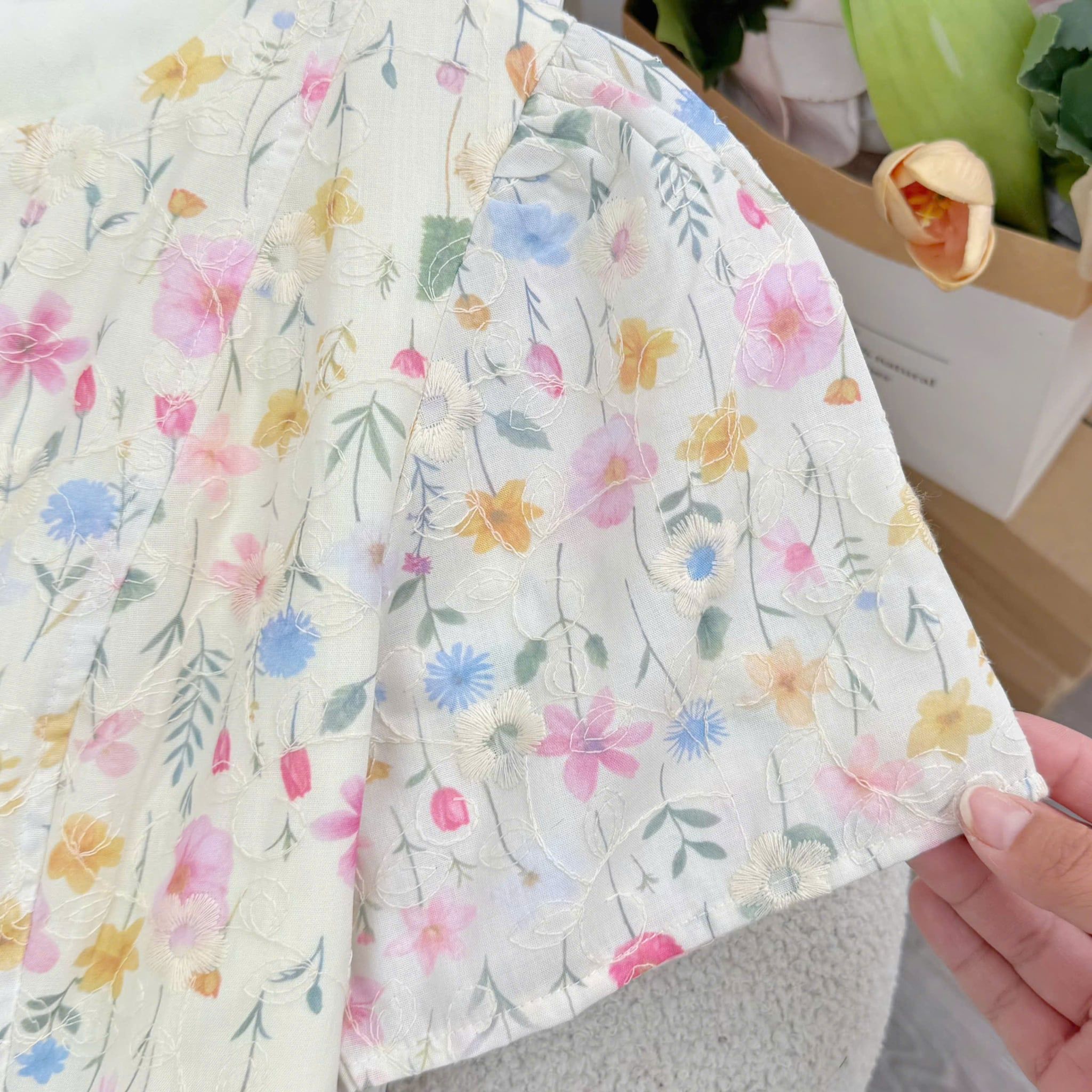 Đầm Thiết Kế Cổ Tròn Dáng Chữ A Đính Nút Kiểu Đầm Đi Tiệc TuTu Store Mã D1930