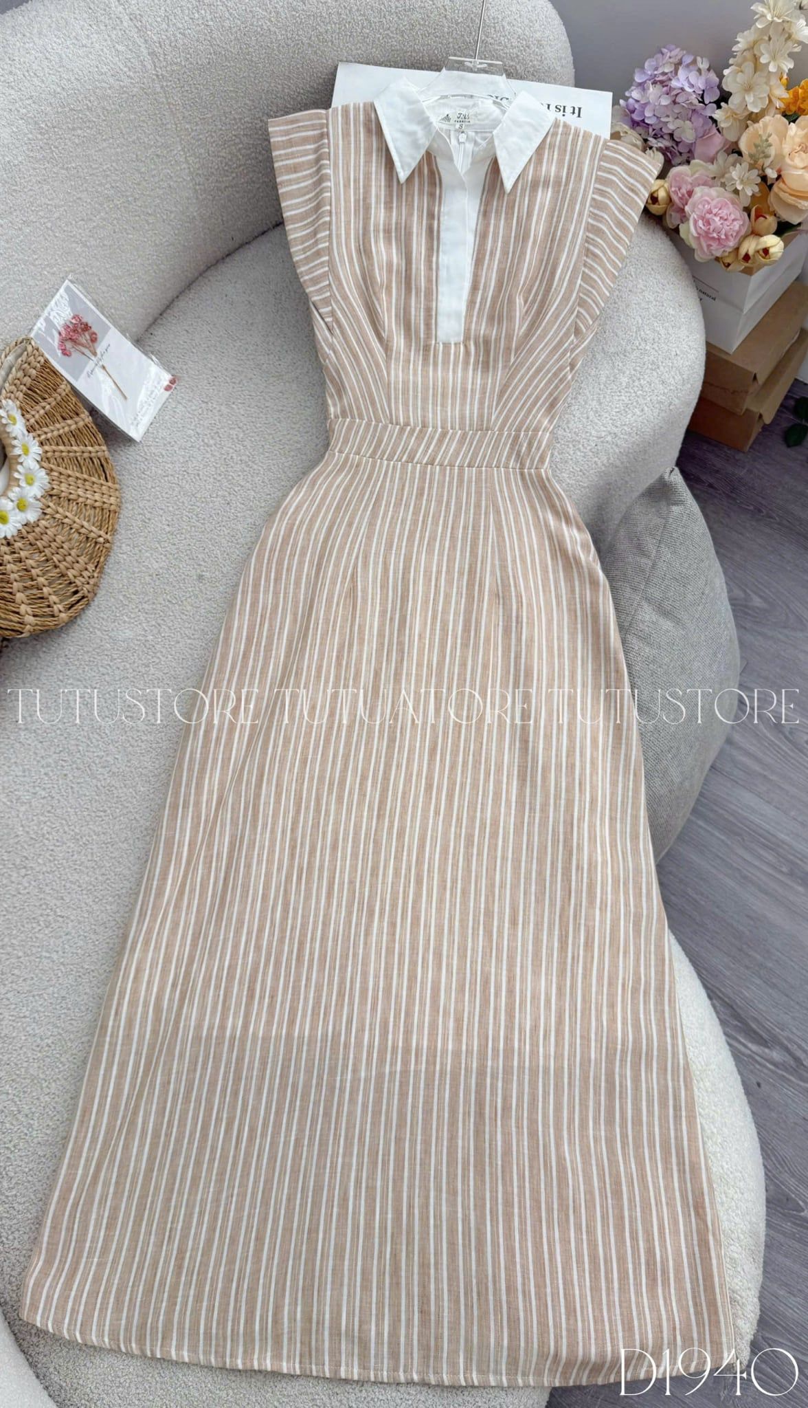 Đầm Thiết Kế Cổ Sơ Mi Dáng Xòe Nhẹ Nhàng Đầm Đi Tiệc TuTu Store Mã D1940
