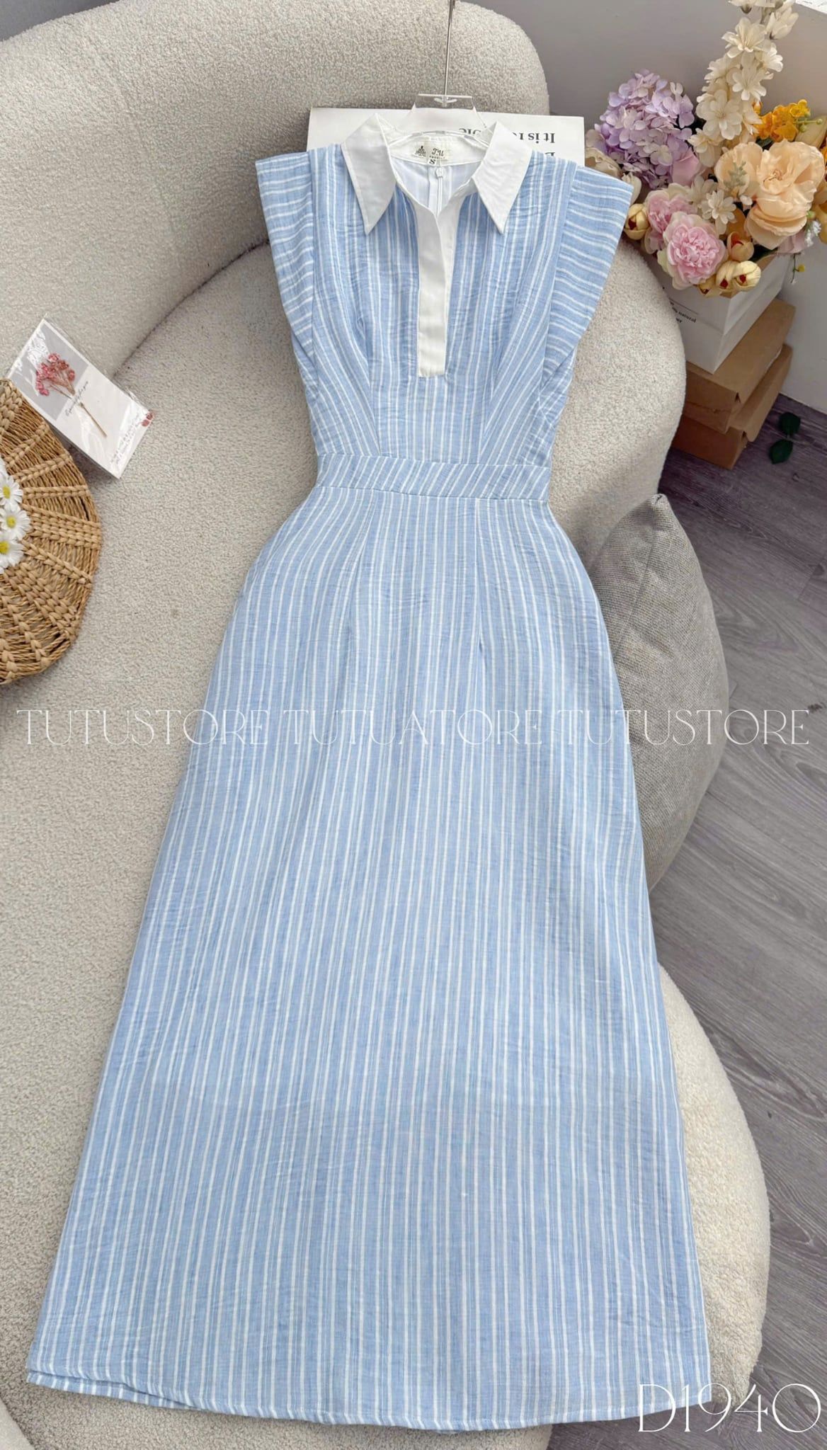 Đầm Thiết Kế Cổ Sơ Mi Dáng Xòe Nhẹ Nhàng Đầm Đi Tiệc TuTu Store Mã D1940