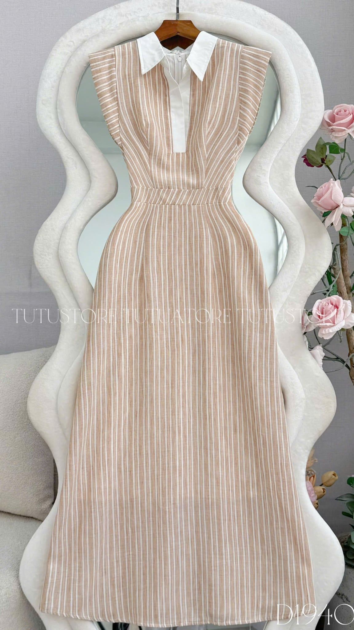 Đầm Thiết Kế Cổ Sơ Mi Dáng Xòe Nhẹ Nhàng Đầm Đi Tiệc TuTu Store Mã D1940