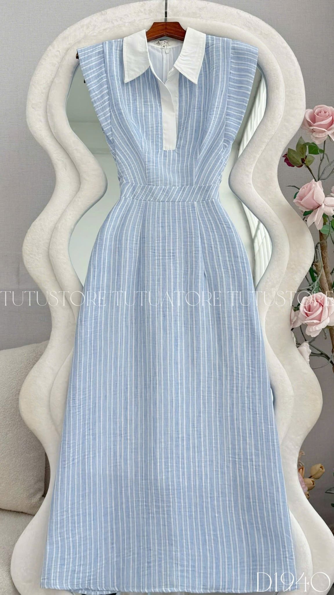 Đầm Thiết Kế Cổ Sơ Mi Dáng Xòe Nhẹ Nhàng Đầm Đi Tiệc TuTu Store Mã D1940