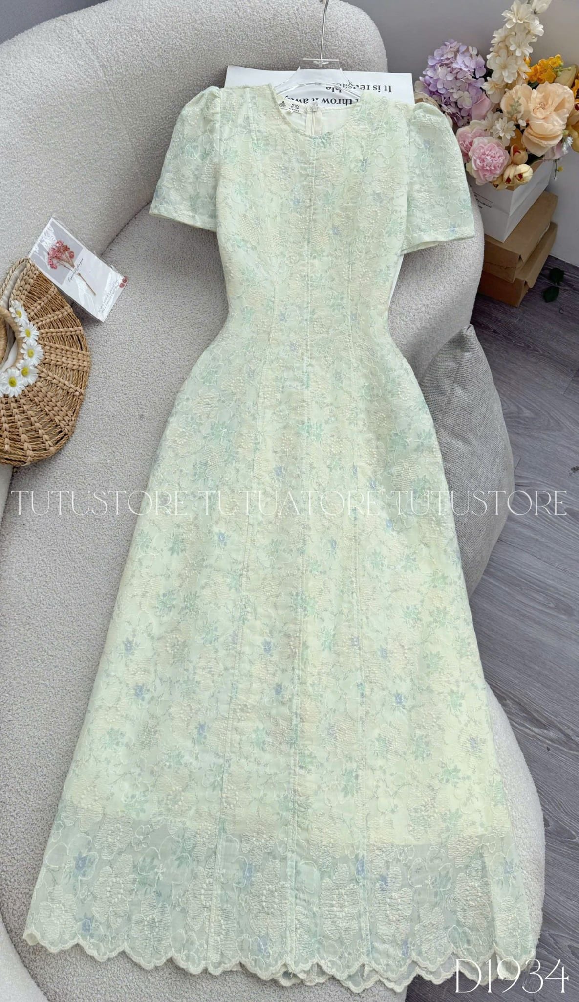 Đầm Thiết Kế Cổ Tròn Dáng A Dài Đầm Đi Tiệc TuTu Store Mã D1934