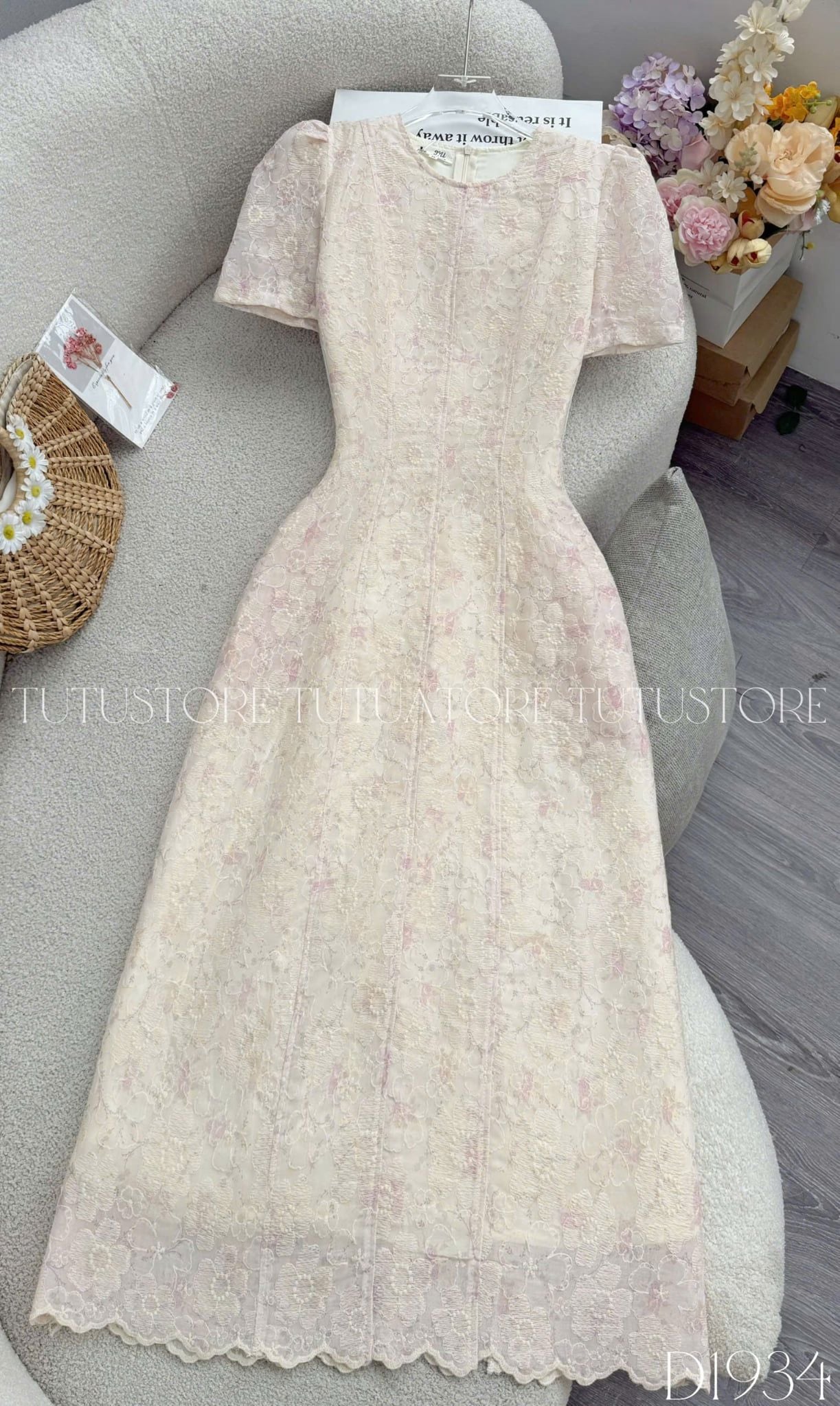 Đầm Thiết Kế Cổ Tròn Dáng A Dài Đầm Đi Tiệc TuTu Store Mã D1934