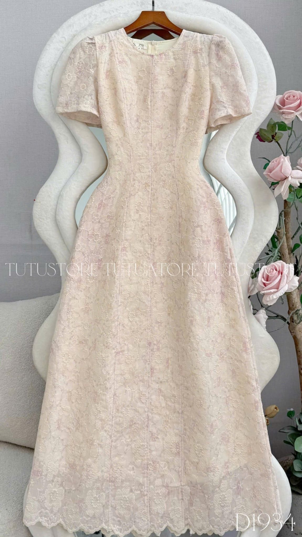 Đầm Thiết Kế Cổ Tròn Dáng A Dài Đầm Đi Tiệc TuTu Store Mã D1934