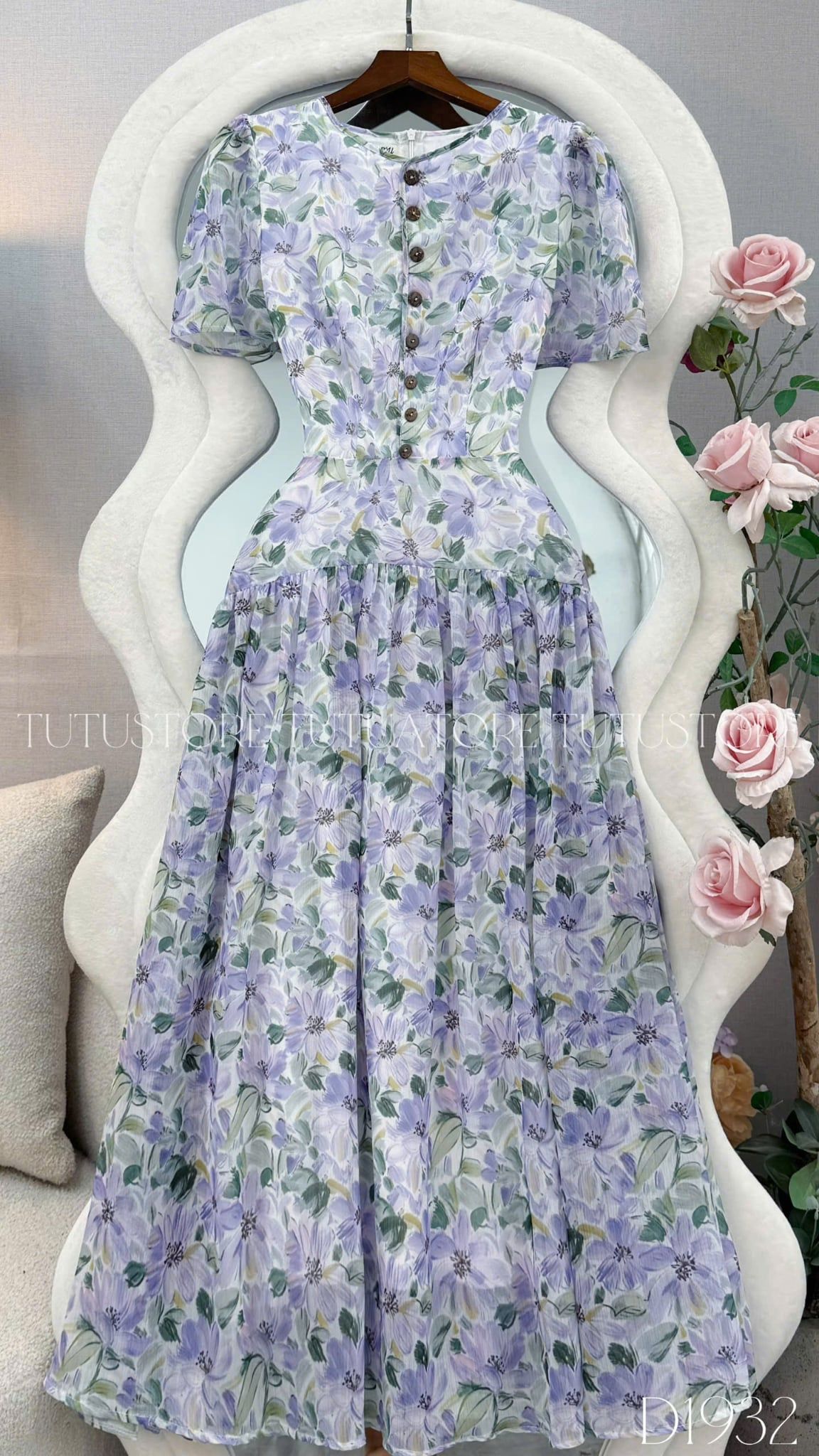 Đầm Thiết Kế Cổ Tròn Dáng Xòe Đầm Đi Tiệc TuTu Store Mã D1932