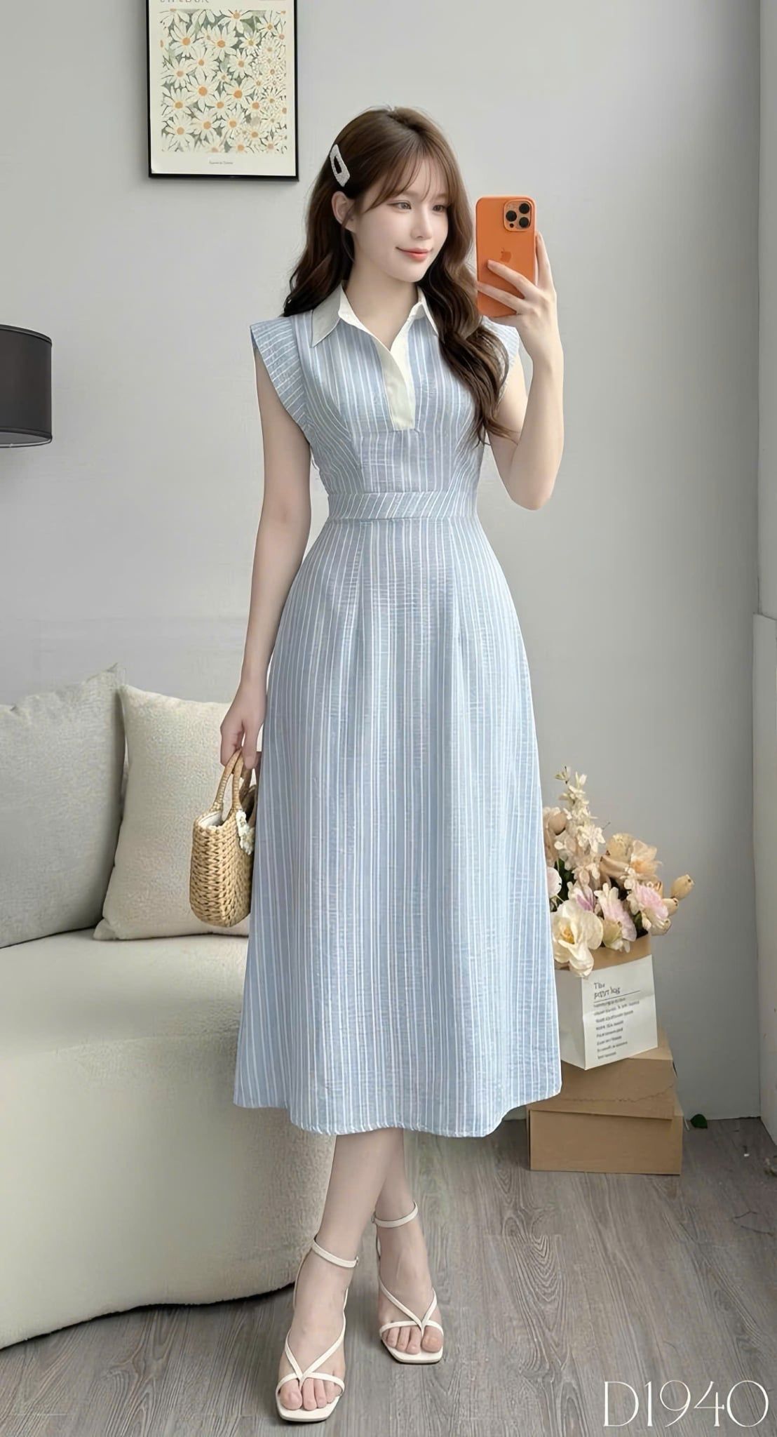 Đầm Thiết Kế Cổ Sơ Mi Dáng Xòe Nhẹ Nhàng Đầm Đi Tiệc TuTu Store Mã D1940