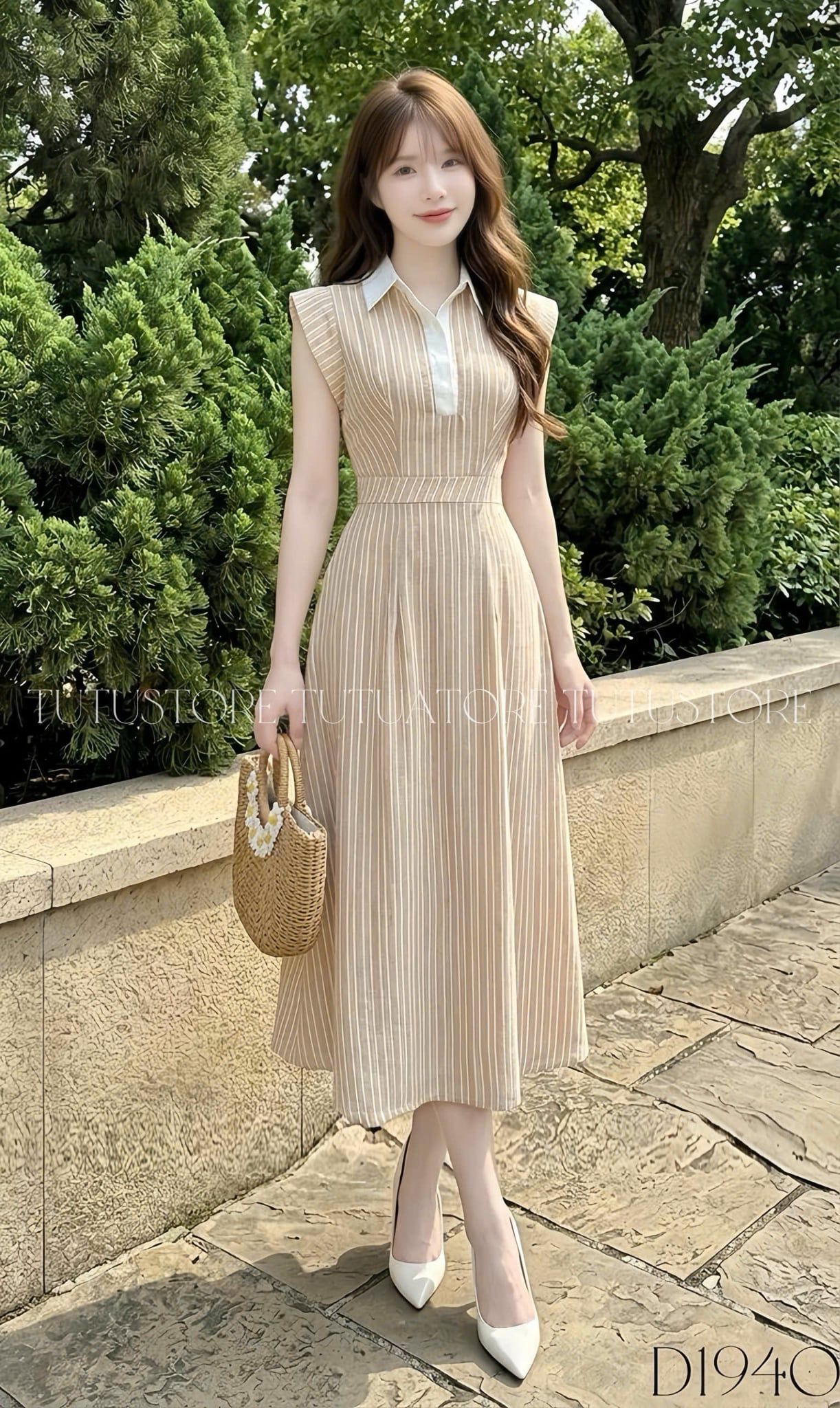 Đầm Thiết Kế Cổ Sơ Mi Dáng Xòe Nhẹ Nhàng Đầm Đi Tiệc TuTu Store Mã D1940