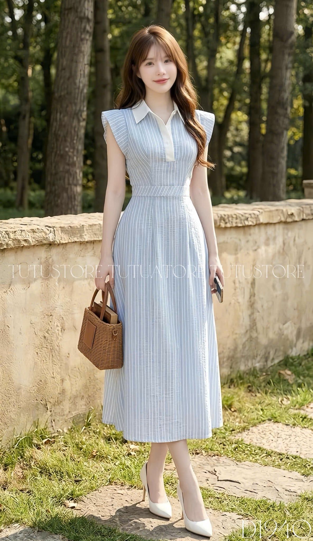 Đầm Thiết Kế Cổ Sơ Mi Dáng Xòe Nhẹ Nhàng Đầm Đi Tiệc TuTu Store Mã D1940