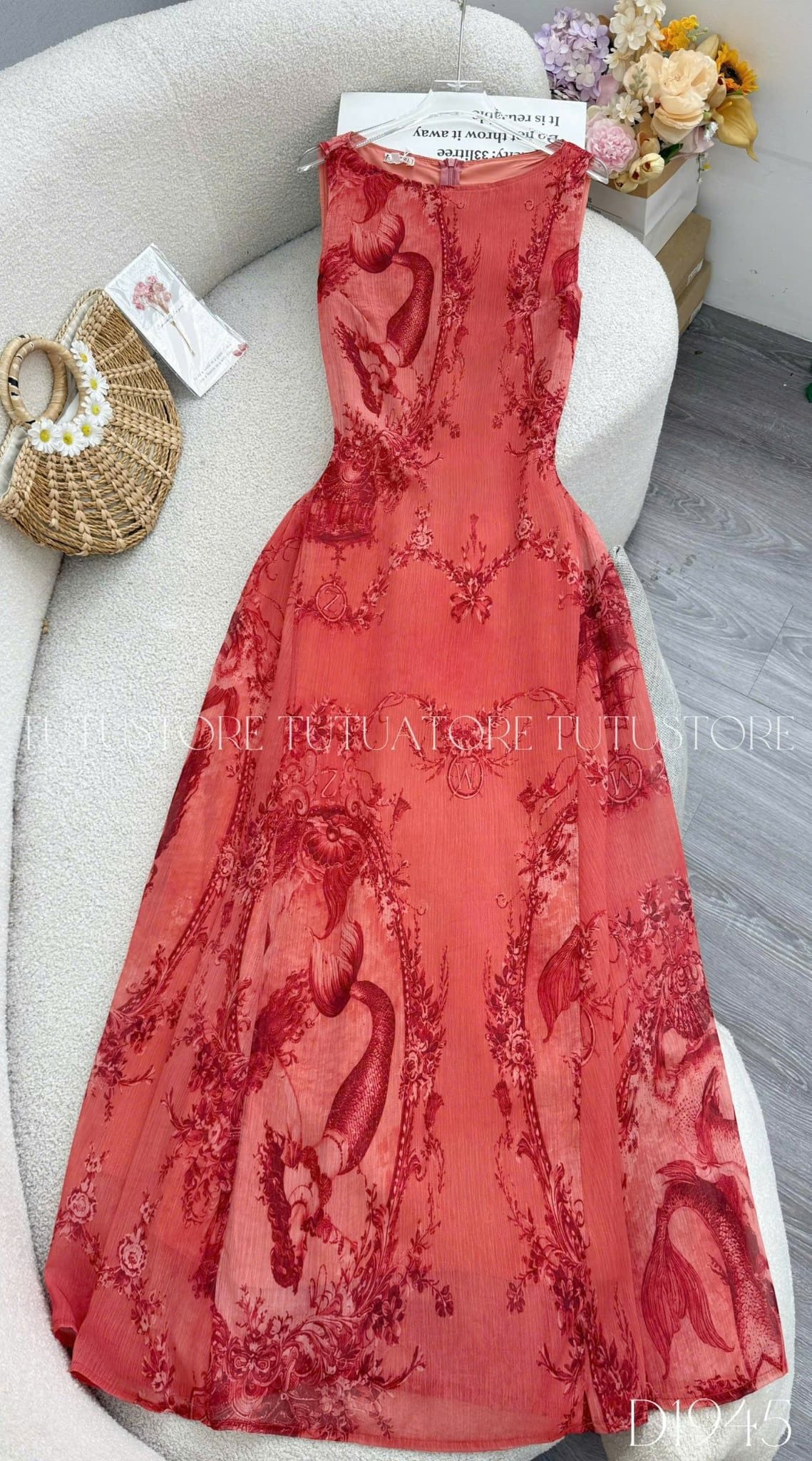 Đầm Thiết Kế Cổ Thuyền Hai Dây Hạ Hông Dáng Xòe Đầm Đi Tiệc TuTu Store Mã D1945