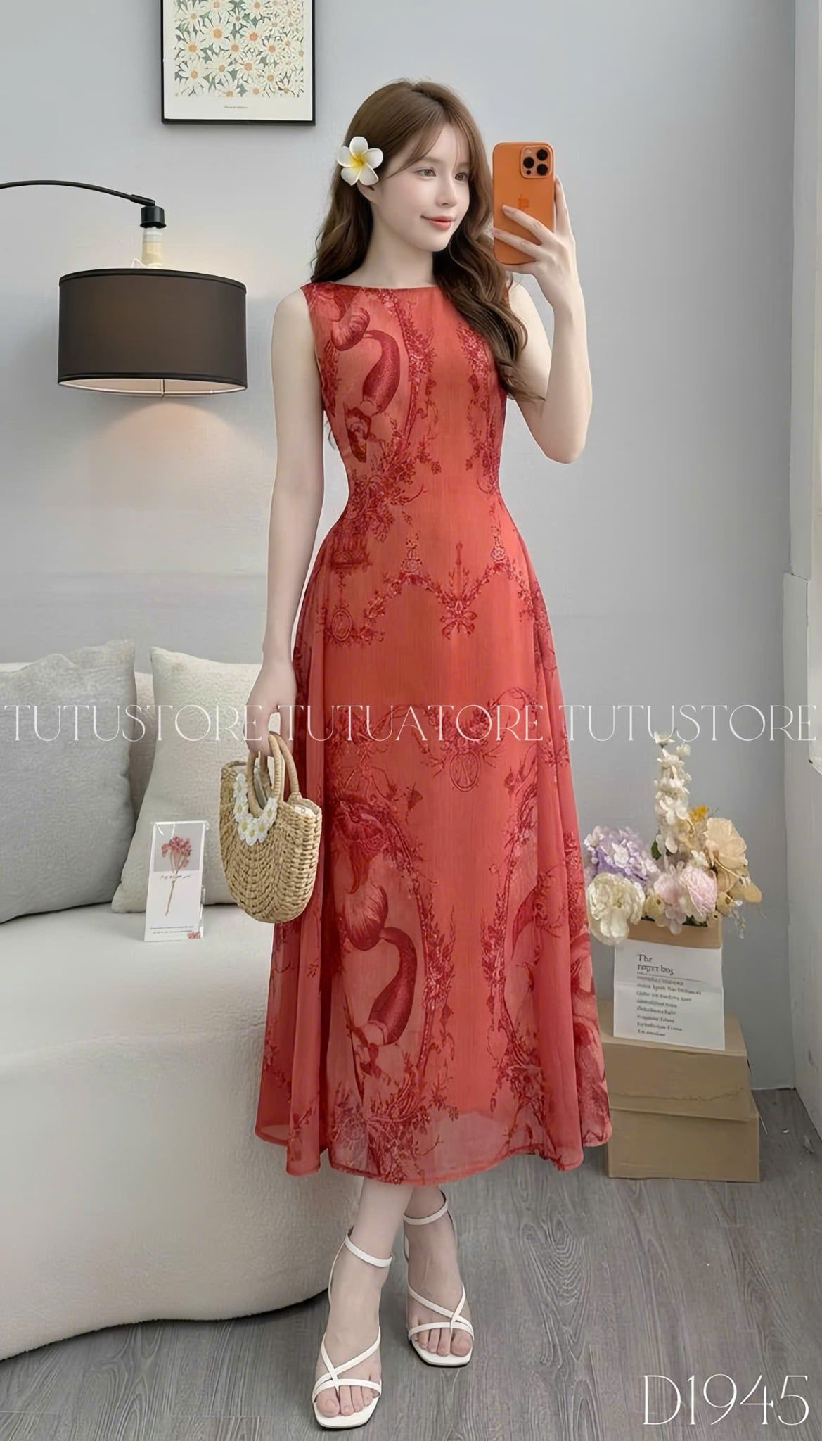 Đầm Thiết Kế Cổ Thuyền Hai Dây Hạ Hông Dáng Xòe Đầm Đi Tiệc TuTu Store Mã D1945