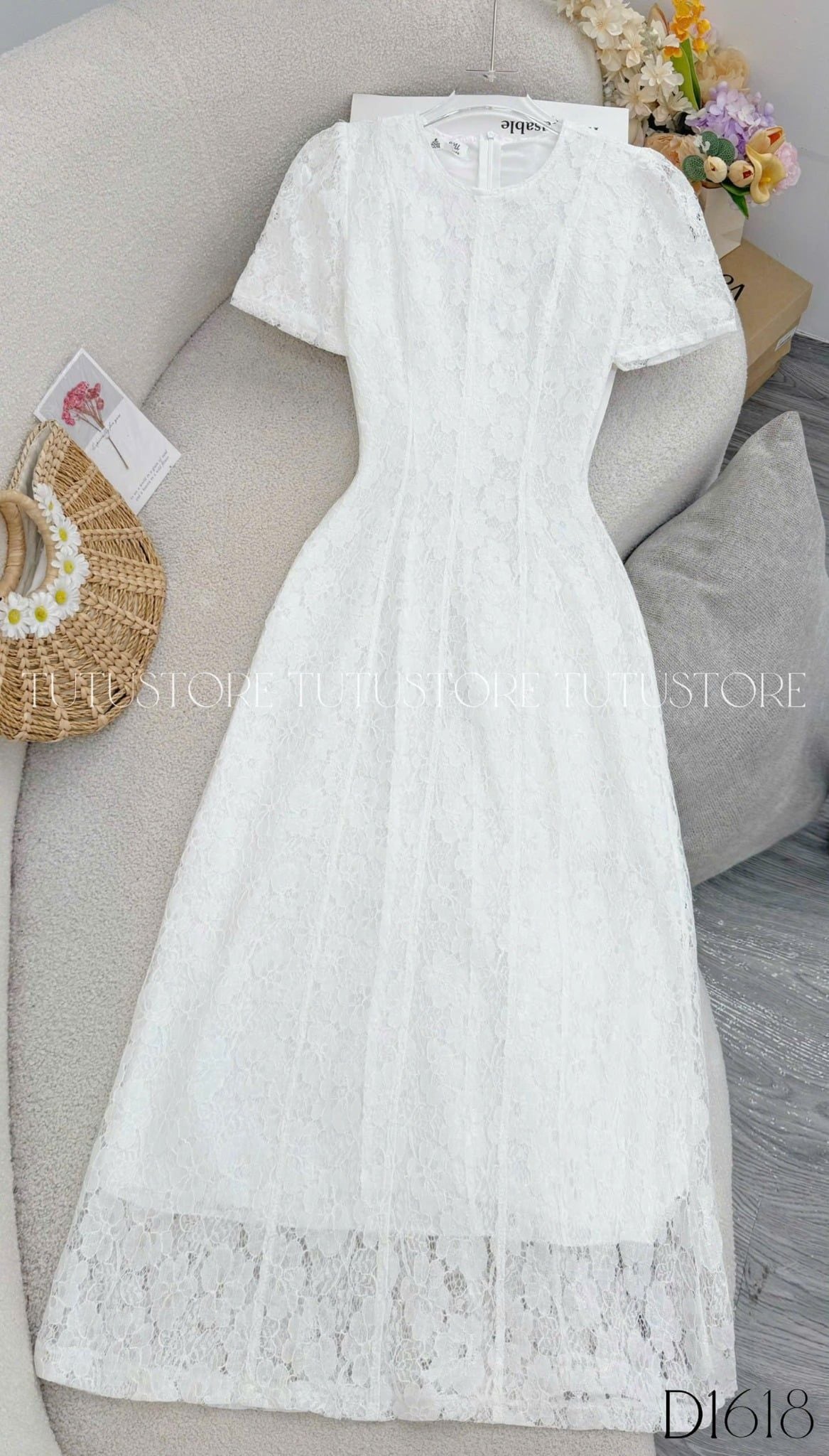 Đầm Thiết Kế Cổ Tròn Dáng Chữ A Đi Tiệc TuTu Store Mã D1618