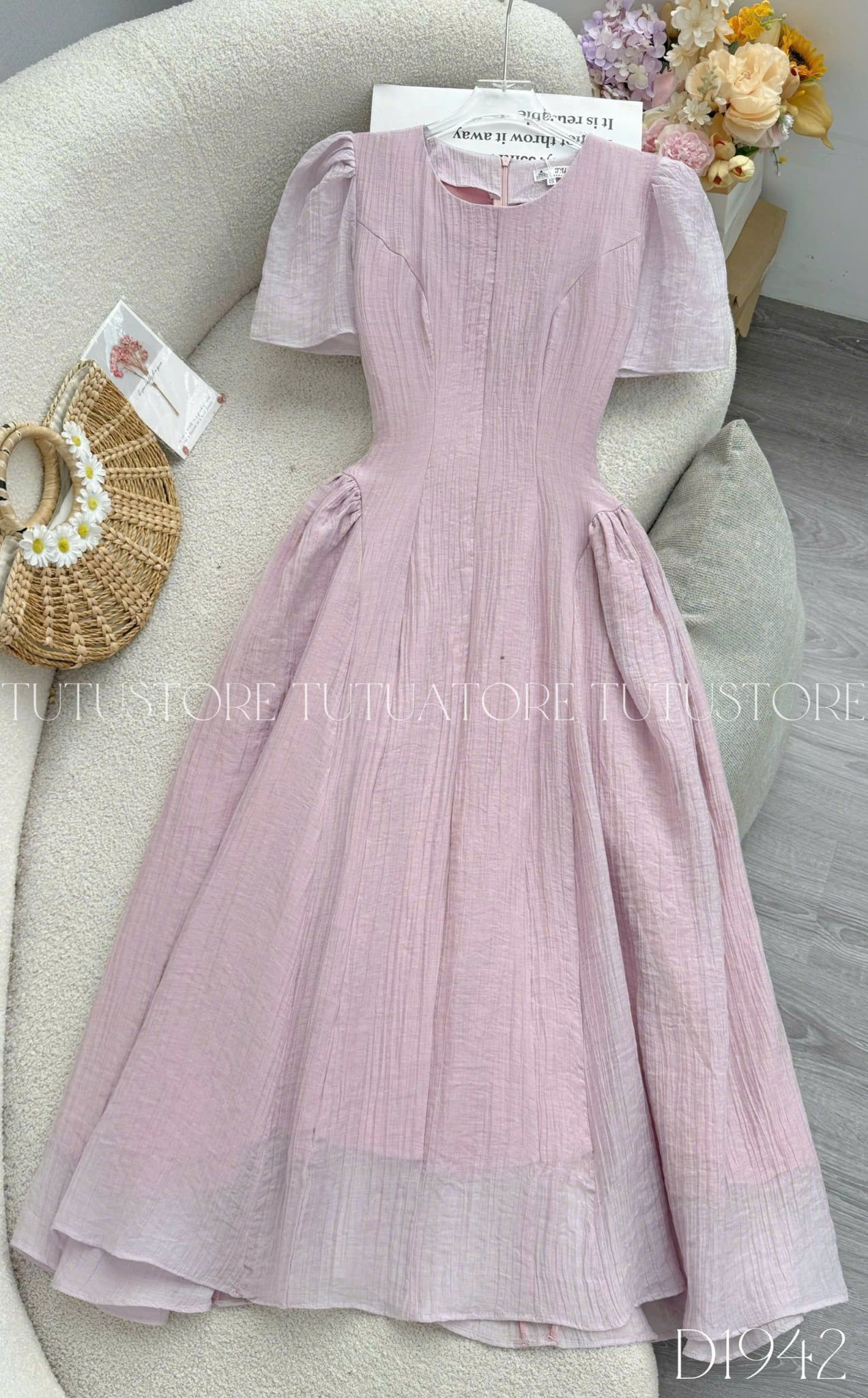 Đầm Thiết Kế Cổ Tròn Dáng Xòe Đầm Đi Tiệc TuTu Store Mã D1942