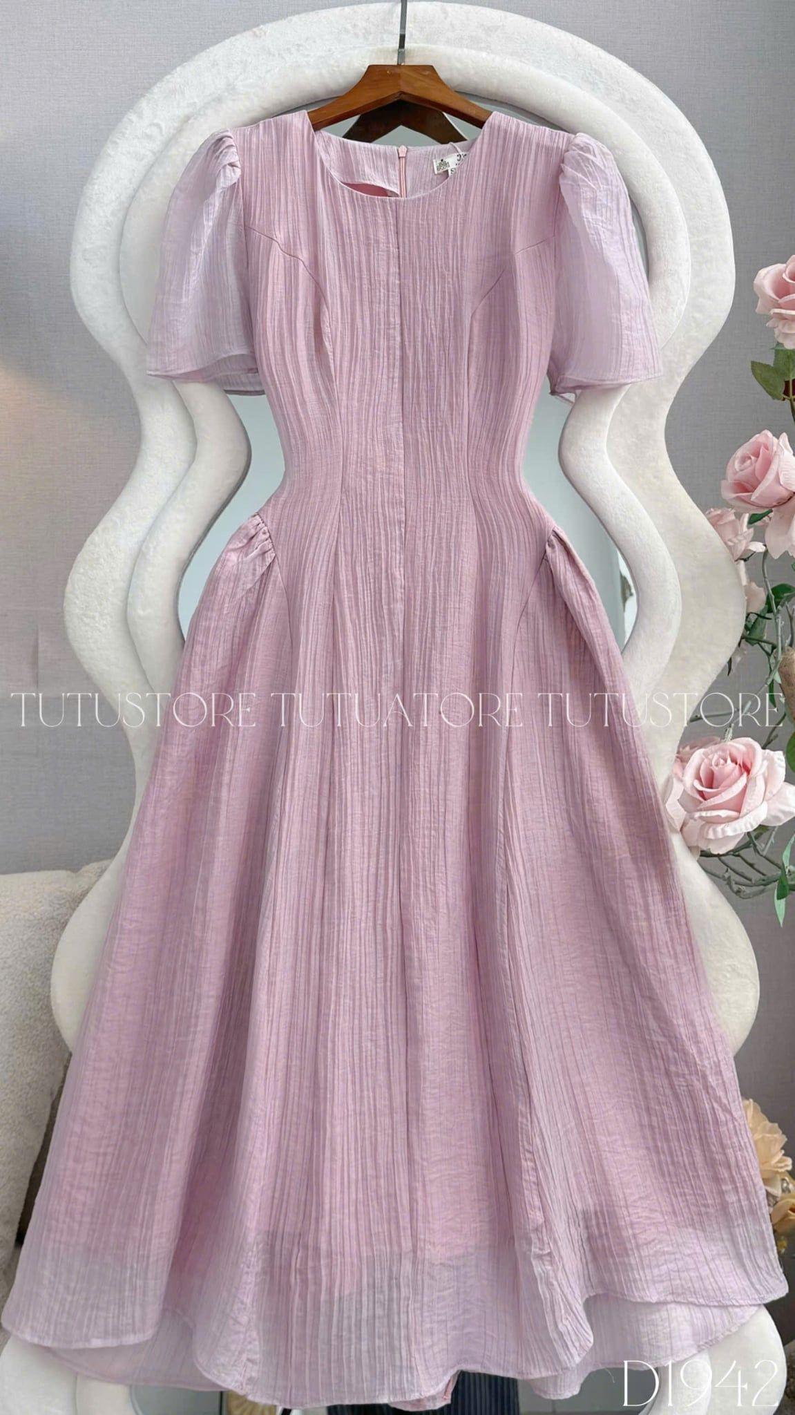 Đầm Thiết Kế Cổ Tròn Dáng Xòe Đầm Đi Tiệc TuTu Store Mã D1942