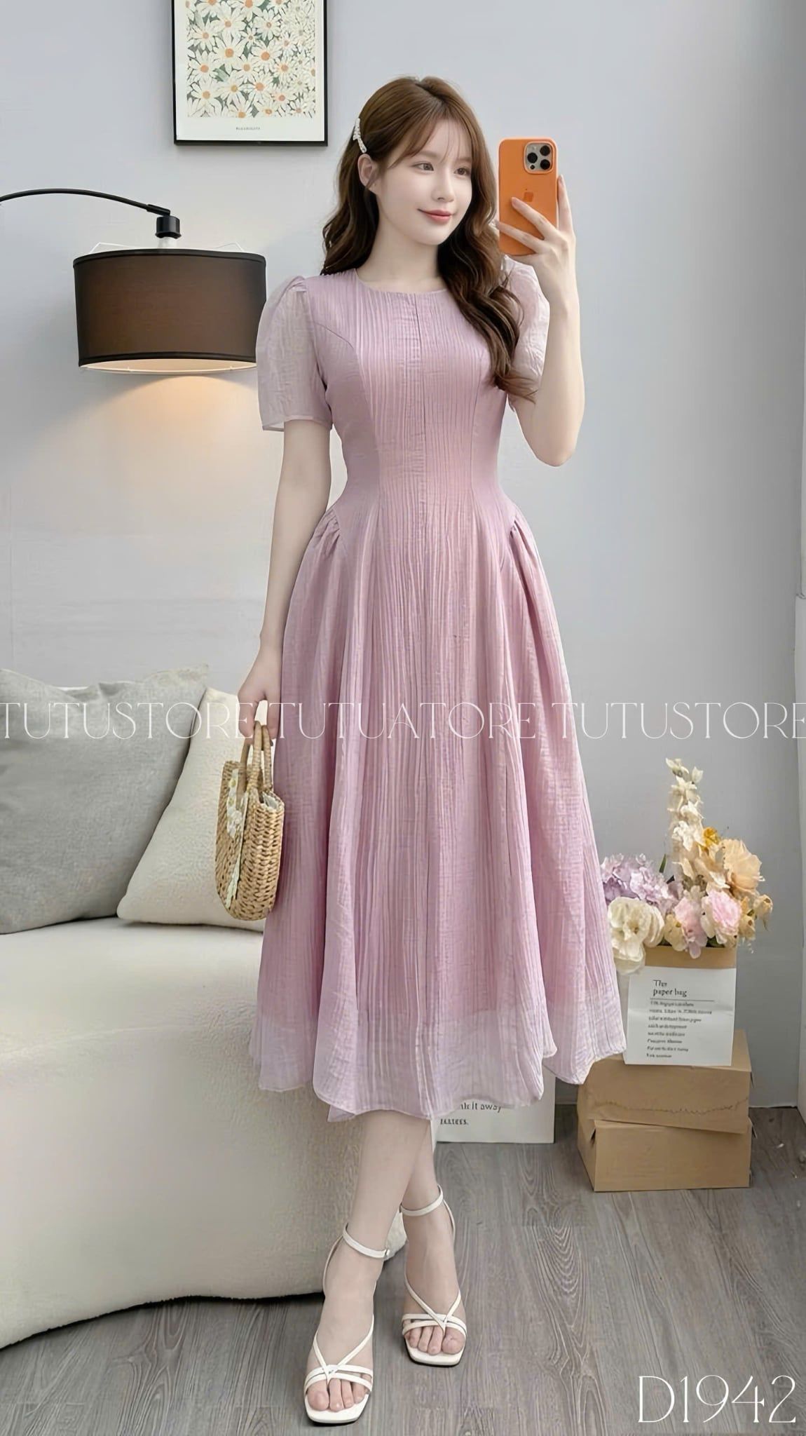 Đầm Thiết Kế Cổ Tròn Dáng Xòe Đầm Đi Tiệc TuTu Store Mã D1942