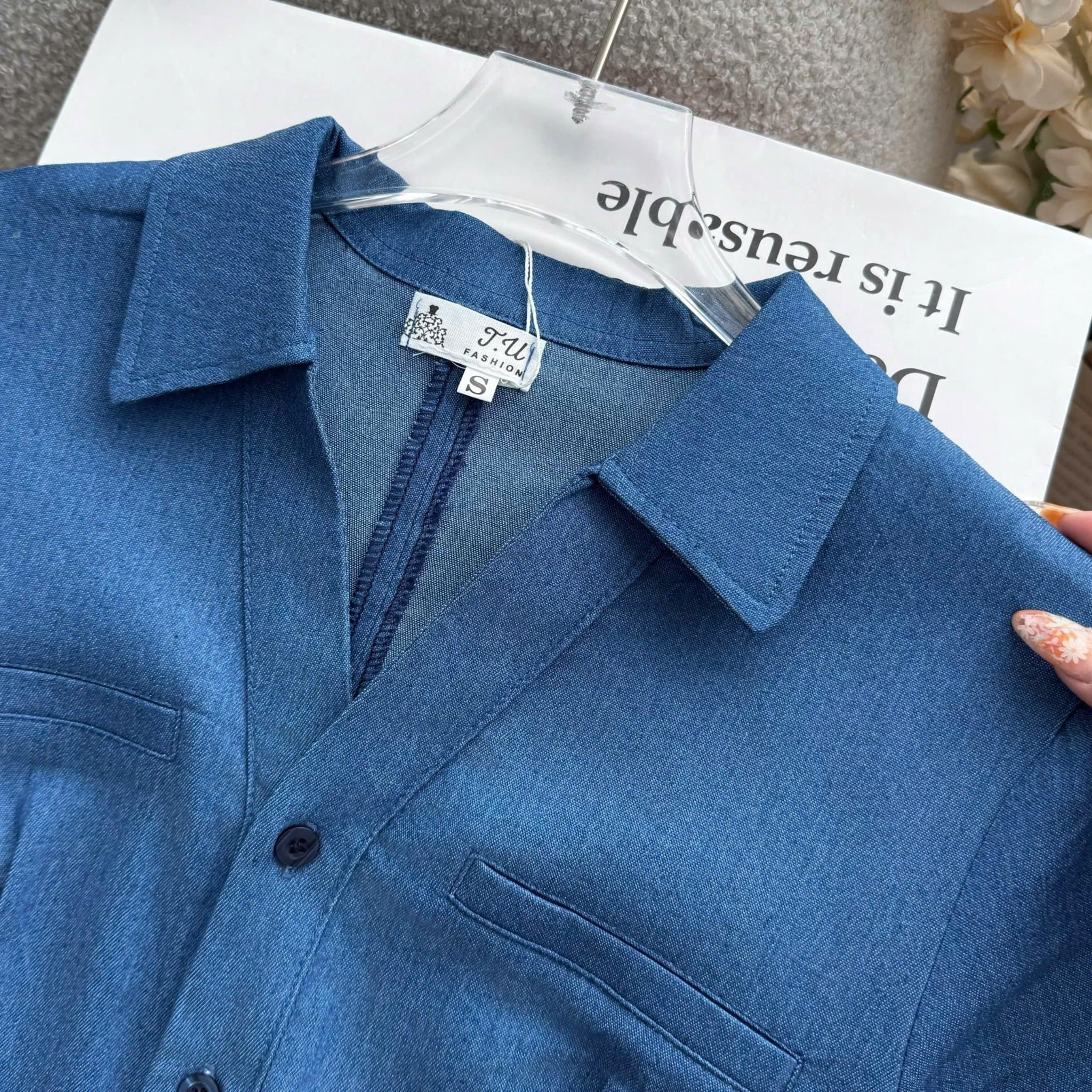 Đầm Jean Thiết Kế Cổ Sơ Mi Dáng Dài Đi Chơi TuTu Store Mã D1713