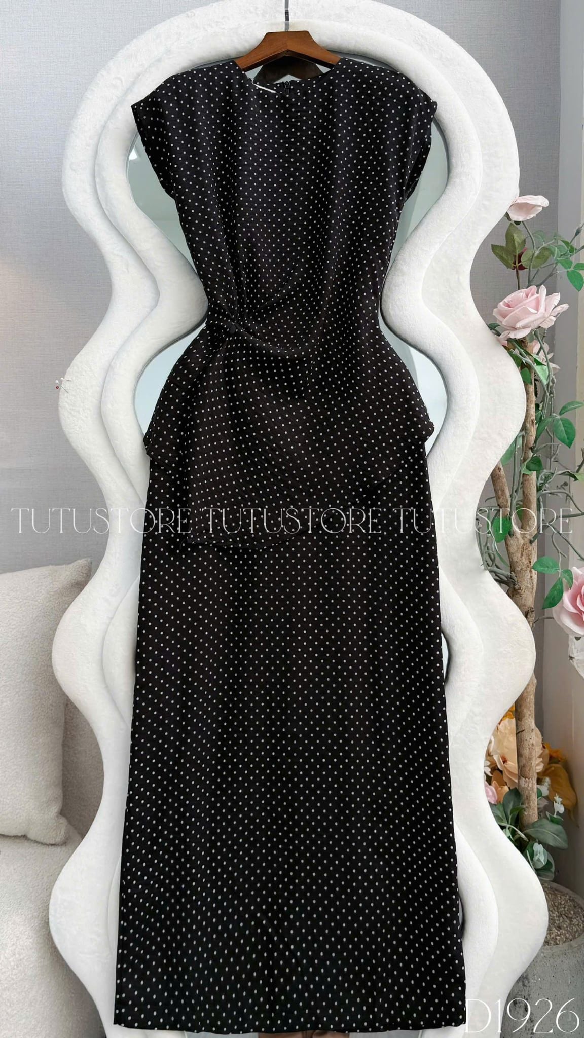 Đầm Thiết Kế Cổ Tròn Tay Hến Chiết Eo Dáng Dài Đầm Đi Tiệc TuTu Store Mã D1926