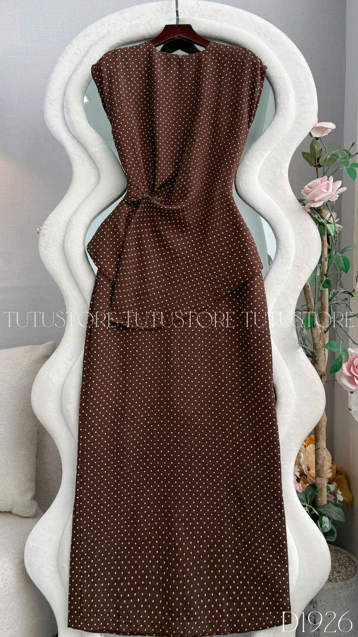 Đầm Thiết Kế Cổ Tròn Tay Hến Chiết Eo Dáng Dài Đầm Đi Tiệc TuTu Store Mã D1926