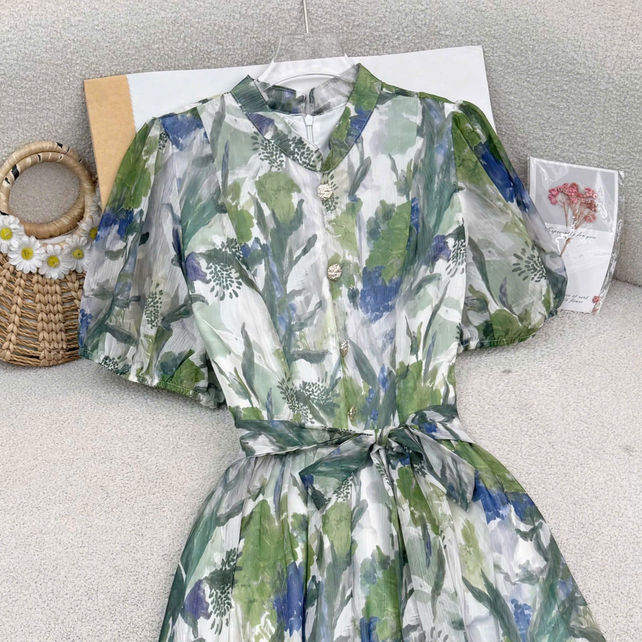 Đầm Thiết Kế Thắt Nơ Eo Cổ Tròn Tay Dài Dáng Xòe Đi Tiệc TuTu Store Mã D1919