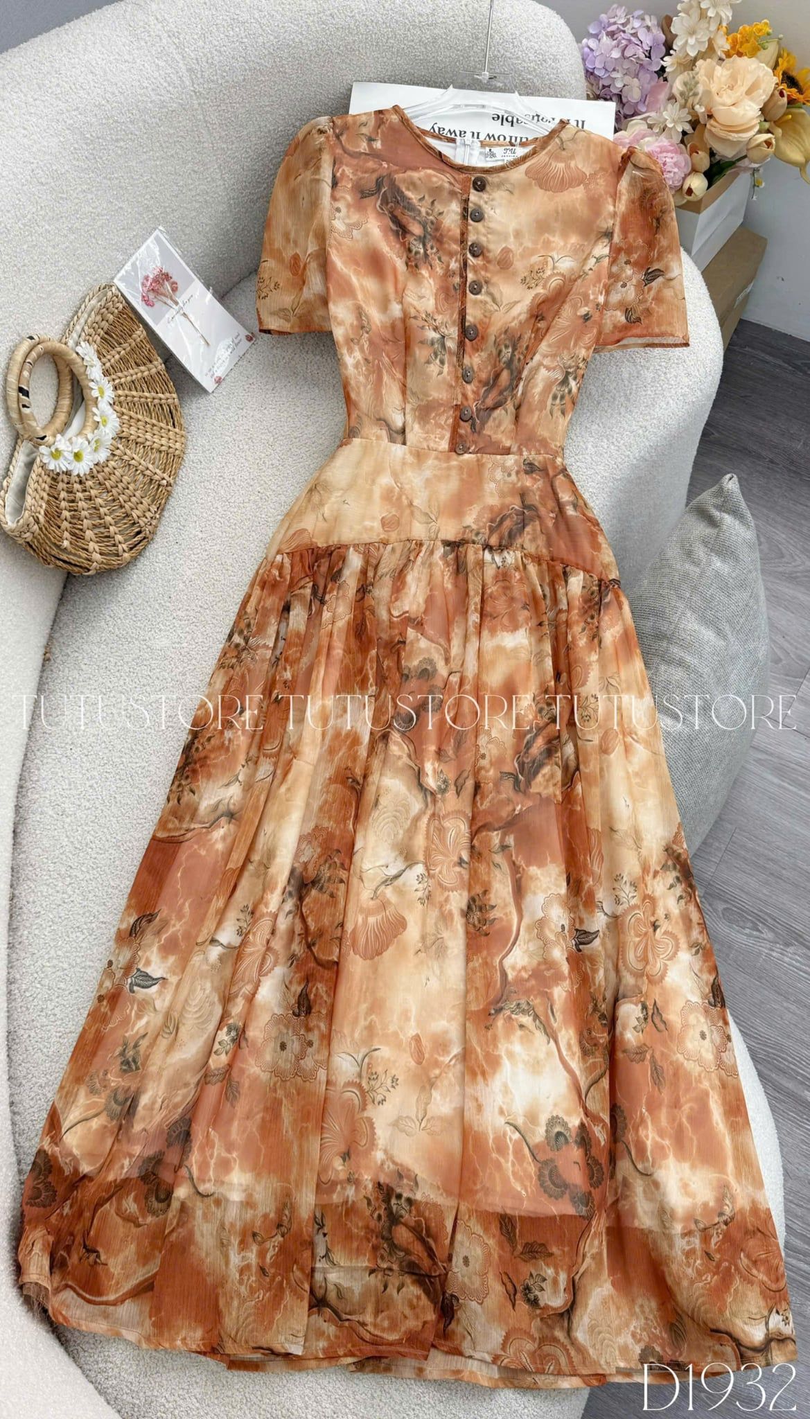 Đầm Thiết Kế Cổ Tròn Dáng Xòe Đầm Đi Tiệc TuTu Store Mã D1932