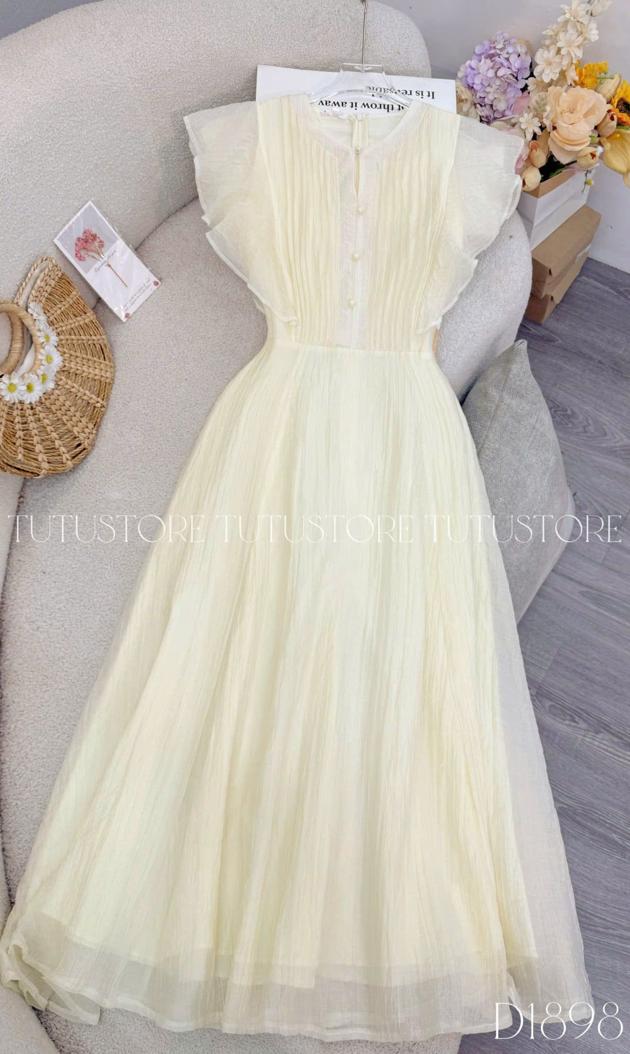 Đầm Thiết Kế Vai Bèo Buộc Eo Đầm Đi Tiệc TuTu Store Mã D1898