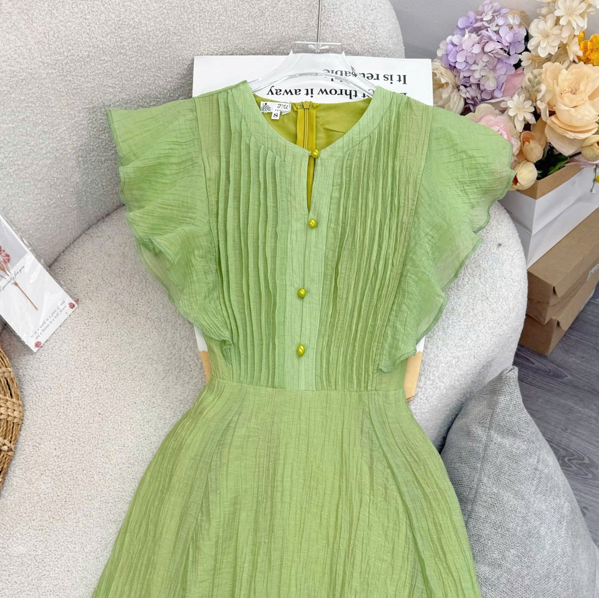 Đầm Thiết Kế Vai Bèo Buộc Eo Đầm Đi Tiệc TuTu Store Mã D1898
