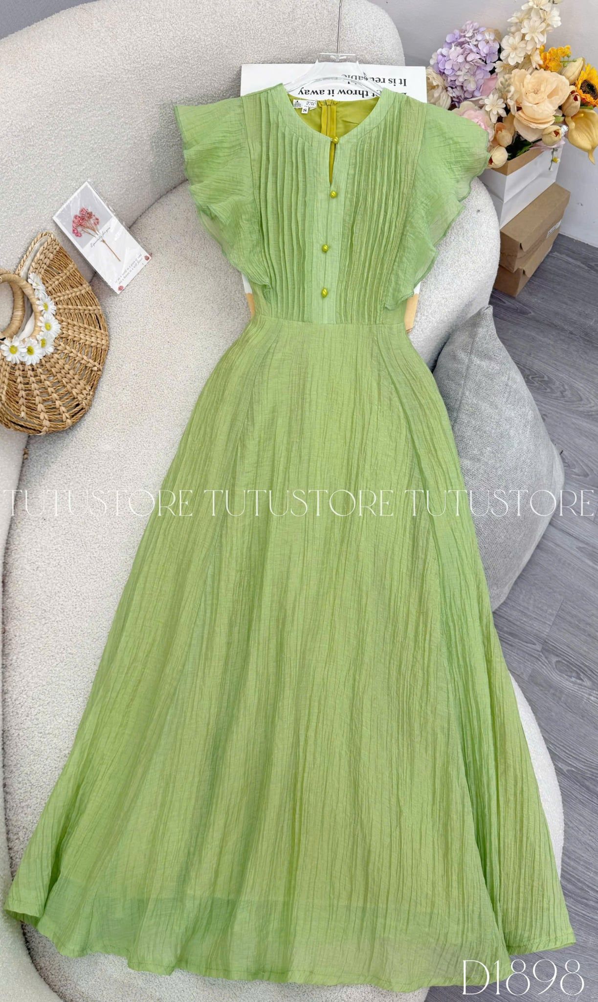 Đầm Thiết Kế Vai Bèo Buộc Eo Đầm Đi Tiệc TuTu Store Mã D1898