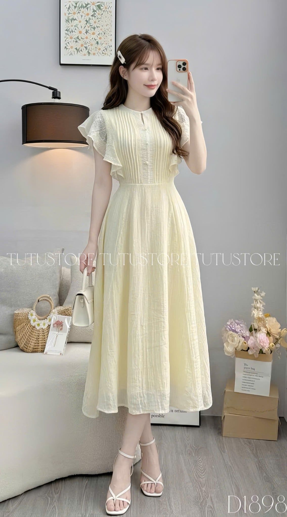 Đầm Thiết Kế Vai Bèo Buộc Eo Đầm Đi Tiệc TuTu Store Mã D1898