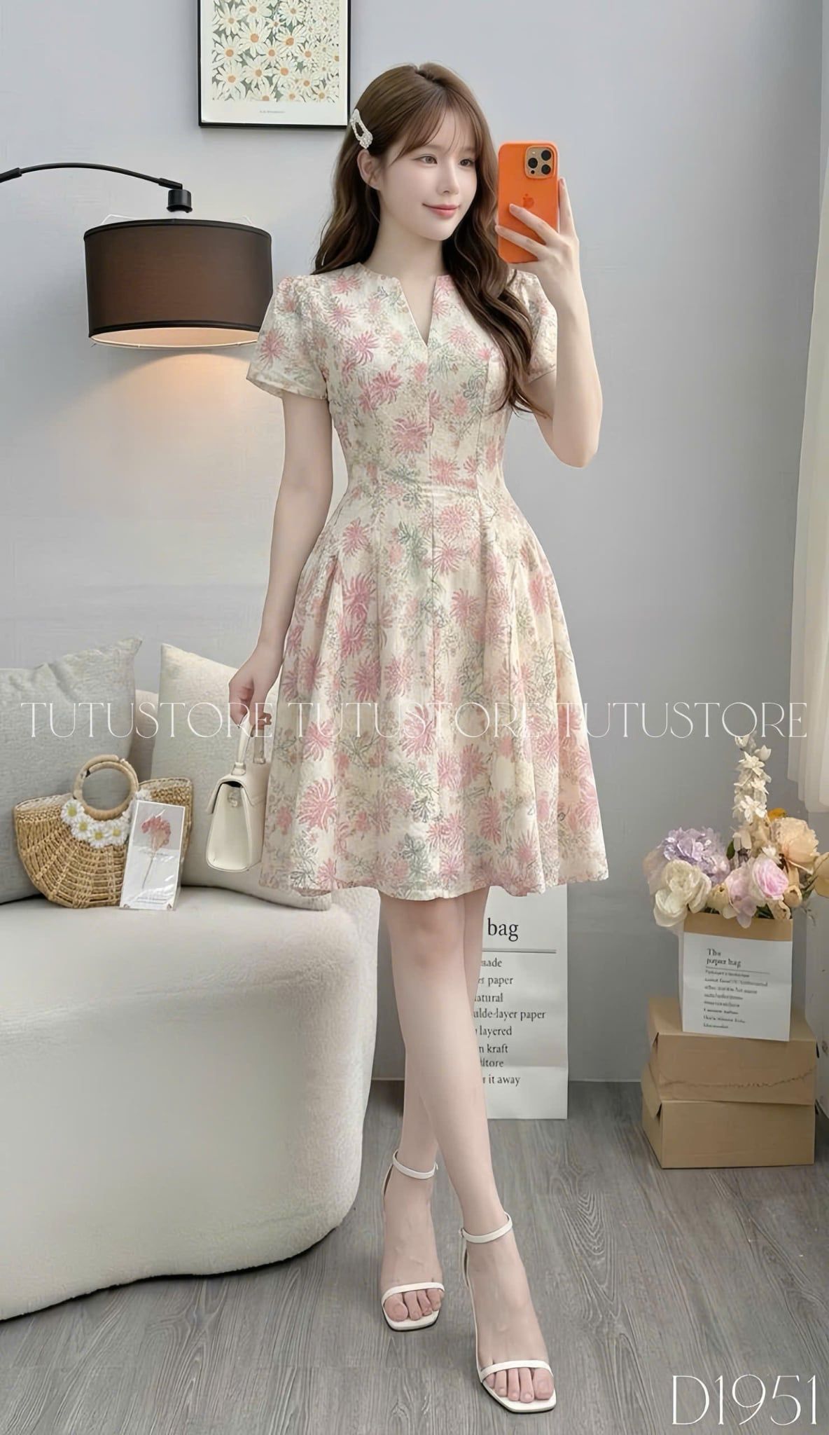 Đầm Thiết Kế Cổ V Dáng Ngắn Nhẹ Nhàng Đi Tiệc TuTu Store Mã D1951