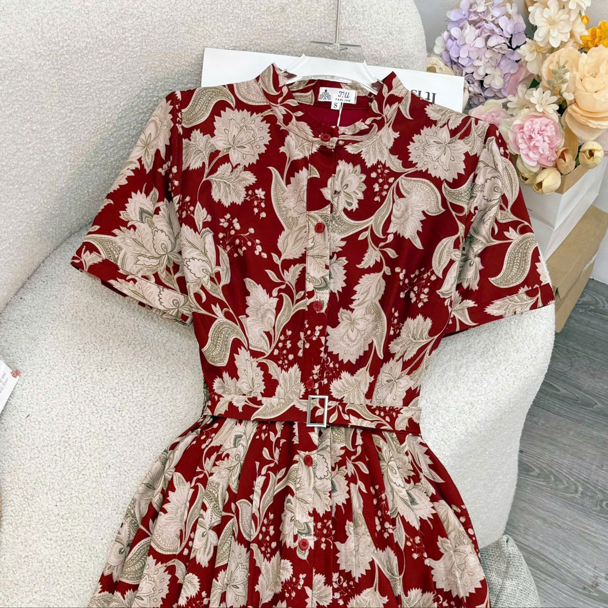 Đầm Thiết Kế Cổ Sơ Mi Dáng Xòe Đầm Đi Tiệc TuTu Store Mã D1939