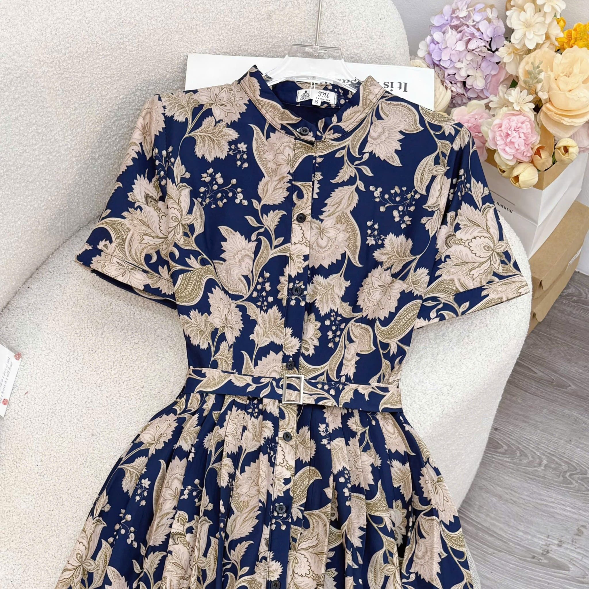 Đầm Thiết Kế Cổ Sơ Mi Dáng Xòe Đầm Đi Tiệc TuTu Store Mã D1939
