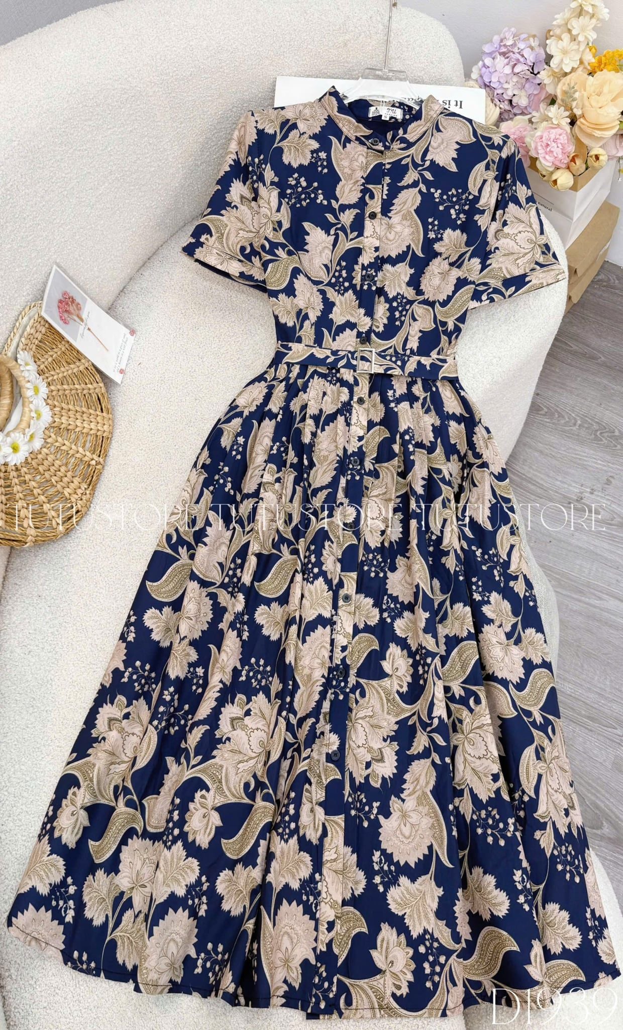 Đầm Thiết Kế Cổ Sơ Mi Dáng Xòe Đầm Đi Tiệc TuTu Store Mã D1939