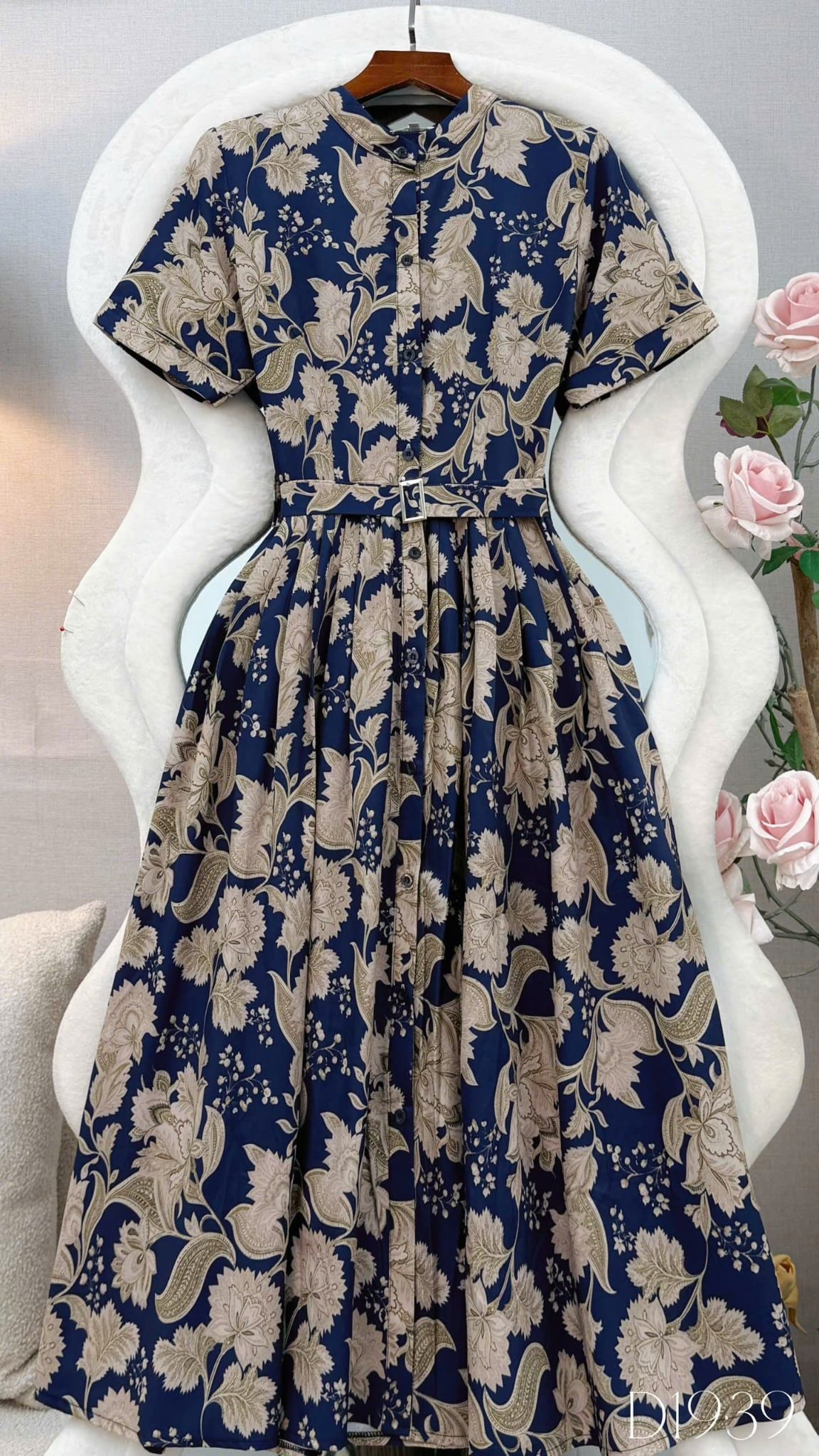 Đầm Thiết Kế Cổ Sơ Mi Dáng Xòe Đầm Đi Tiệc TuTu Store Mã D1939