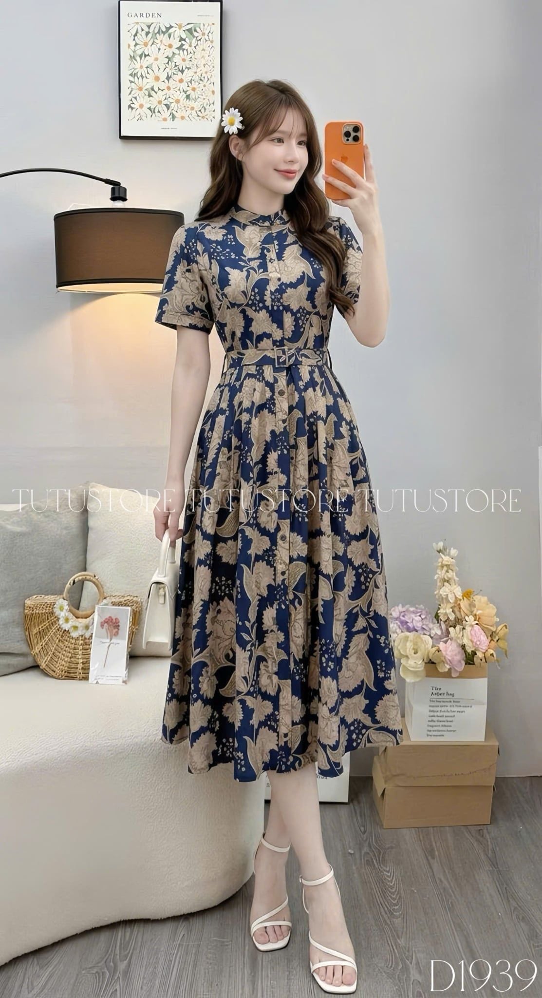 Đầm Thiết Kế Cổ Sơ Mi Dáng Xòe Đầm Đi Tiệc TuTu Store Mã D1939