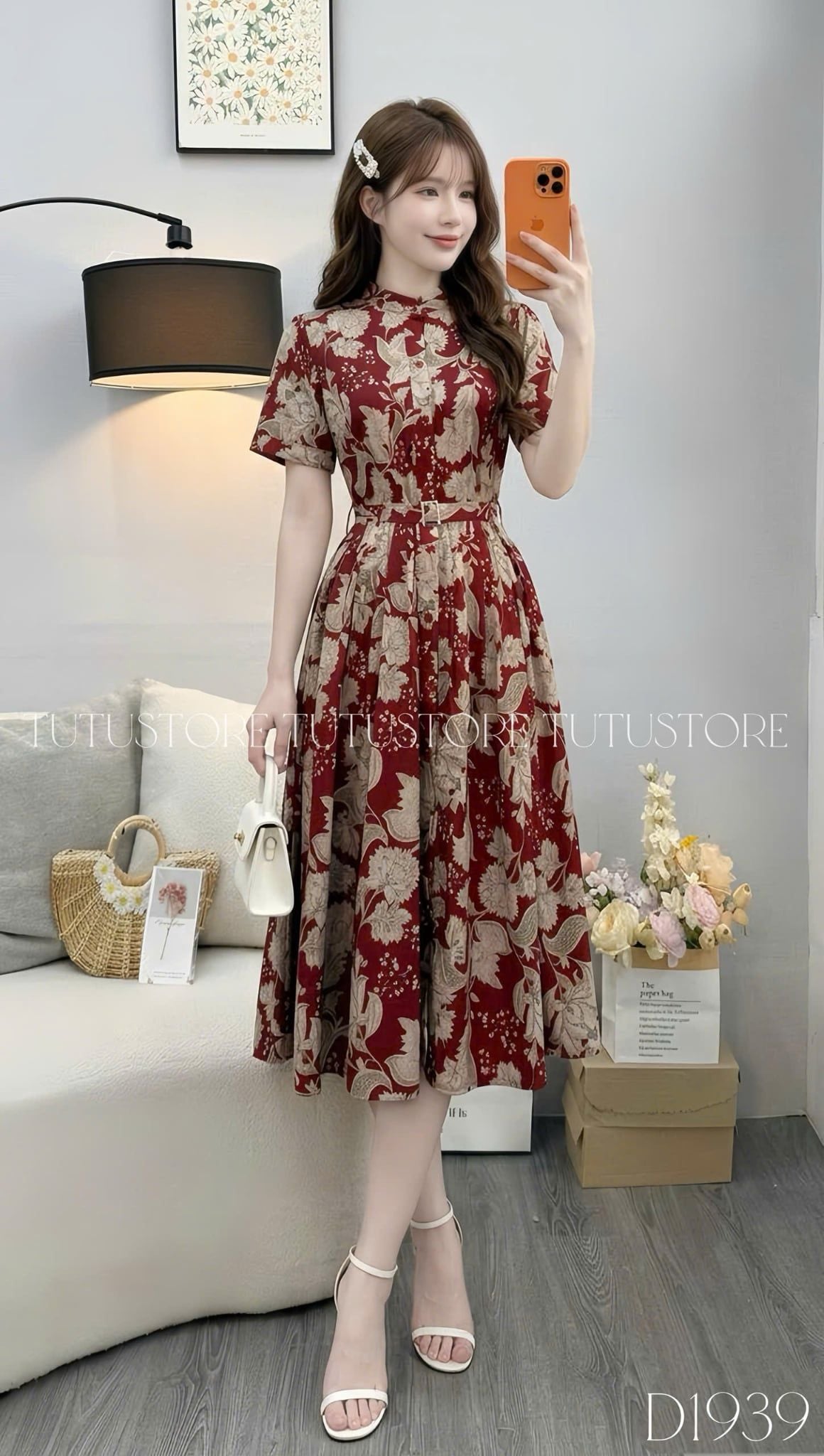 Đầm Thiết Kế Cổ Sơ Mi Dáng Xòe Đầm Đi Tiệc TuTu Store Mã D1939