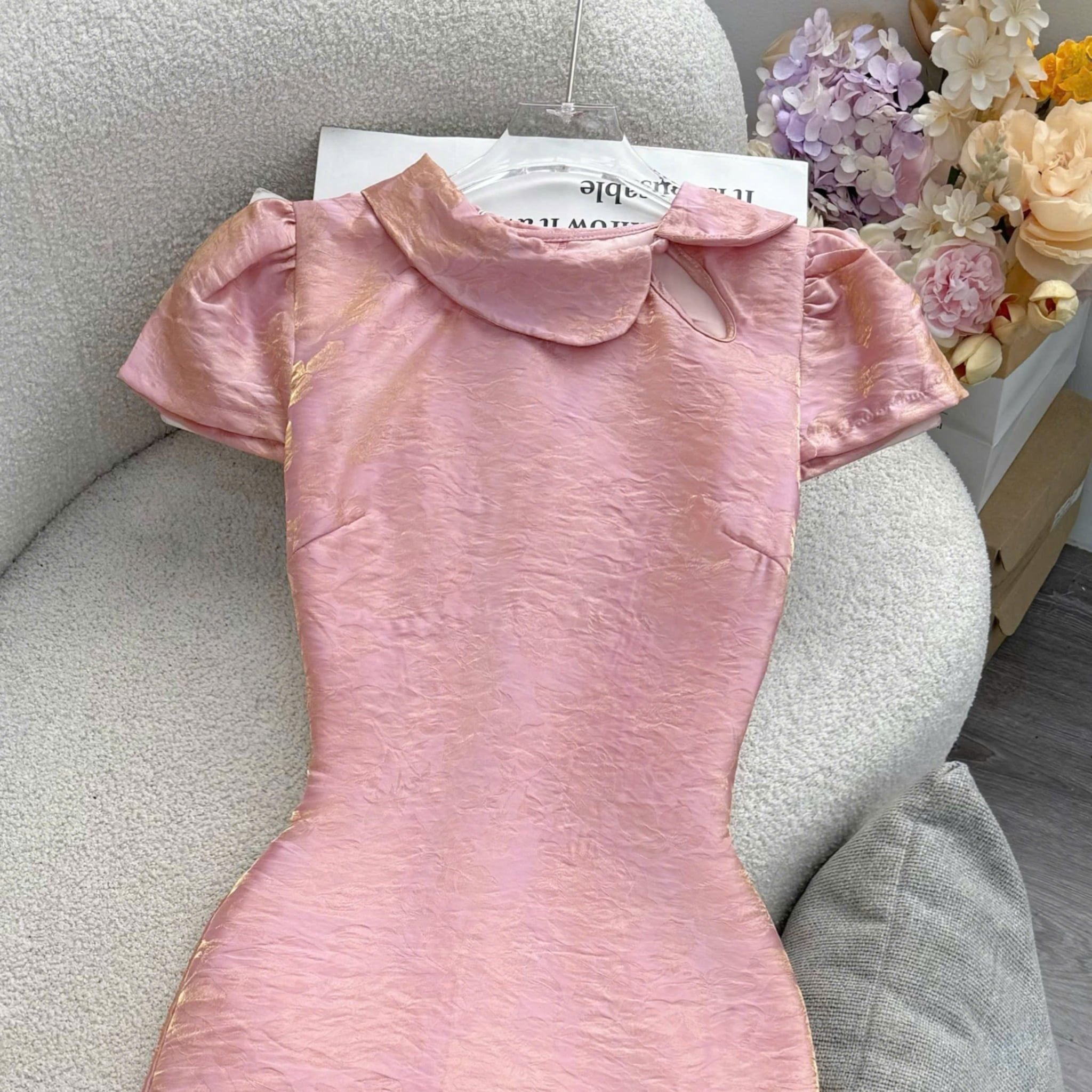Đầm Thiết Kế Cổ Tròn Dáng Dài Xòe Nhẹ Đầm Đi Tiệc TuTu Store Mã D1954