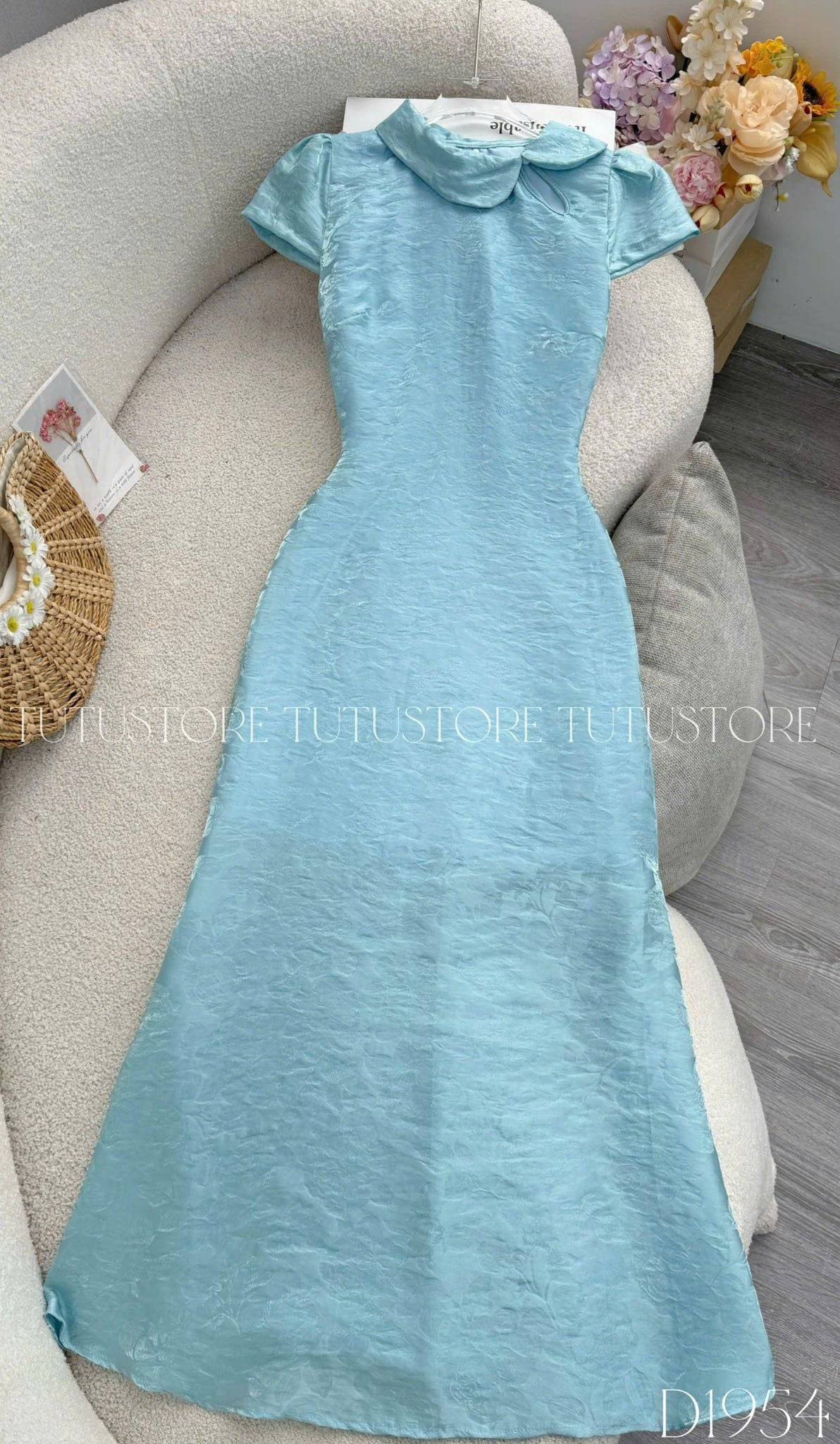 Đầm Thiết Kế Cổ Tròn Dáng Dài Xòe Nhẹ Đầm Đi Tiệc TuTu Store Mã D1954