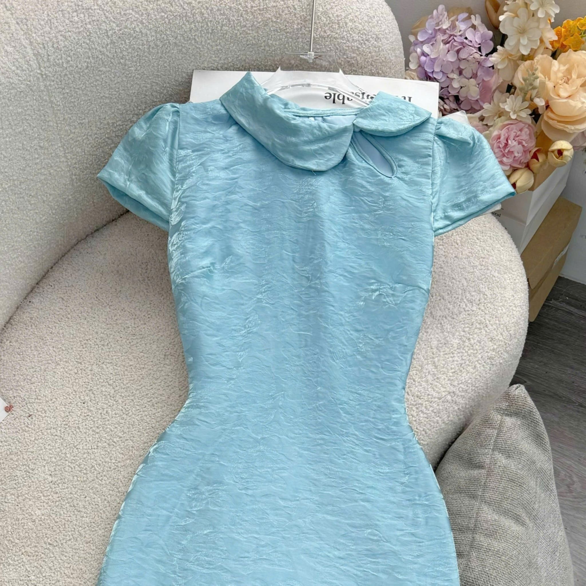 Đầm Thiết Kế Cổ Tròn Dáng Dài Xòe Nhẹ Đầm Đi Tiệc TuTu Store Mã D1954