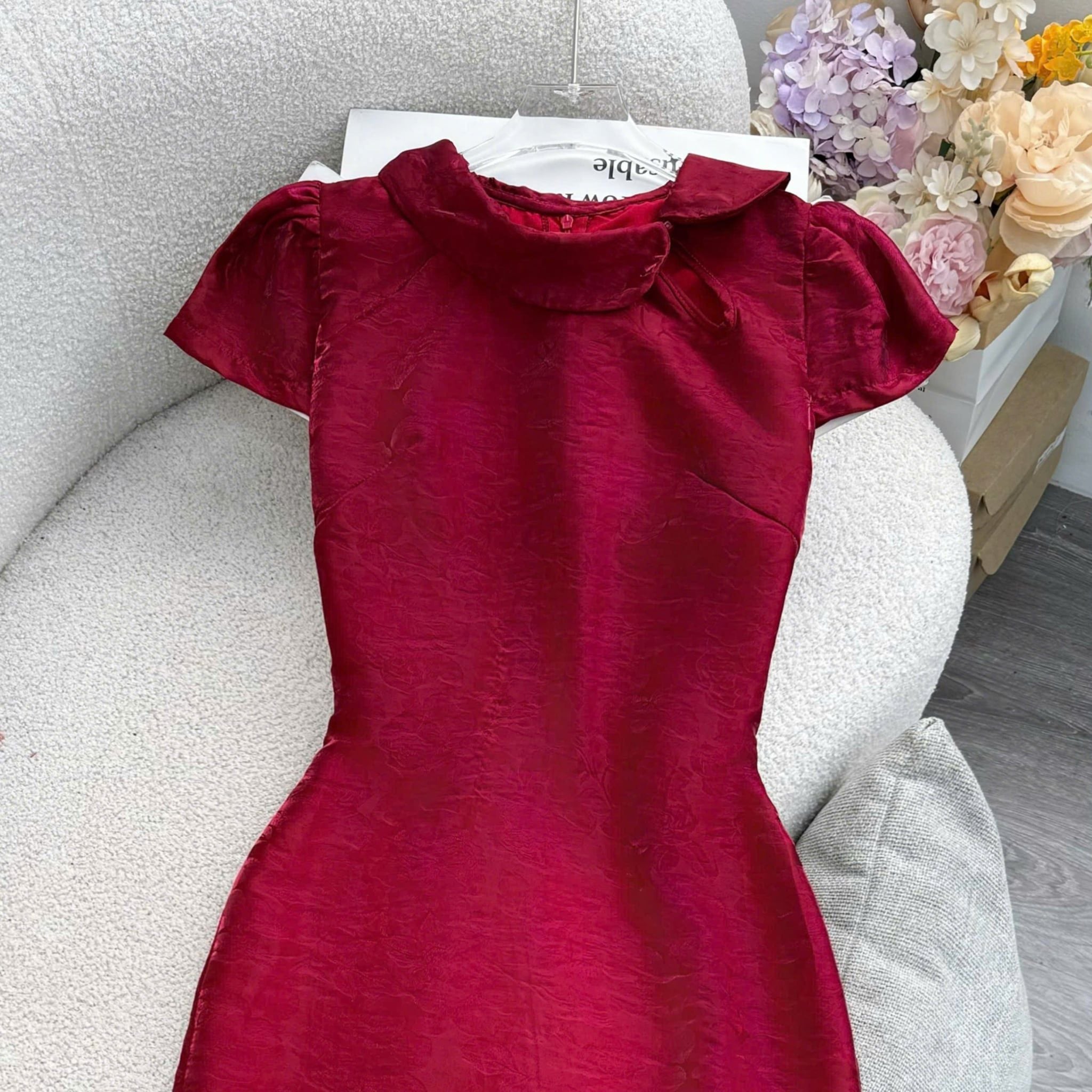 Đầm Thiết Kế Cổ Tròn Dáng Dài Xòe Nhẹ Đầm Đi Tiệc TuTu Store Mã D1954
