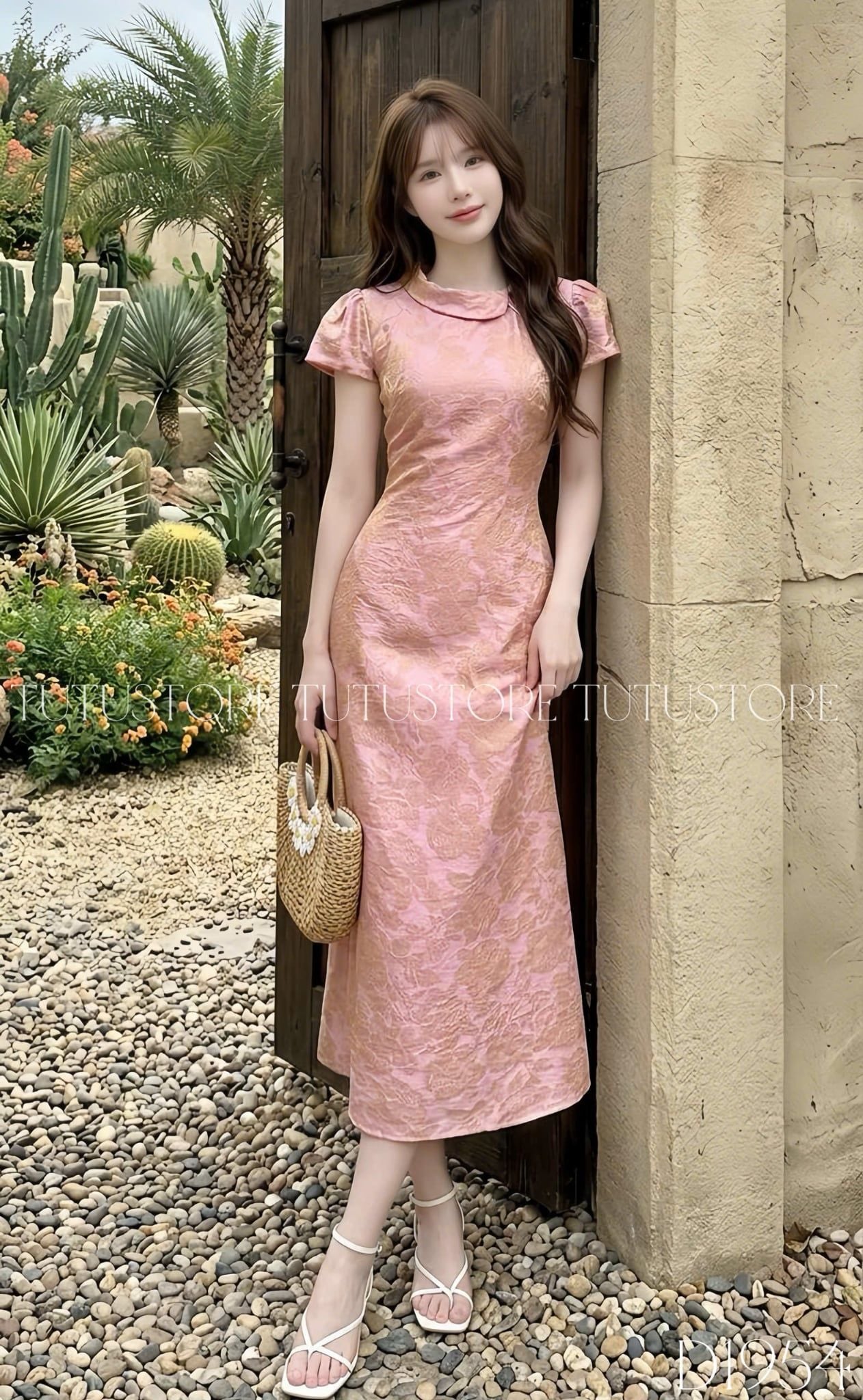 Đầm Thiết Kế Cổ Tròn Dáng Dài Xòe Nhẹ Đầm Đi Tiệc TuTu Store Mã D1954