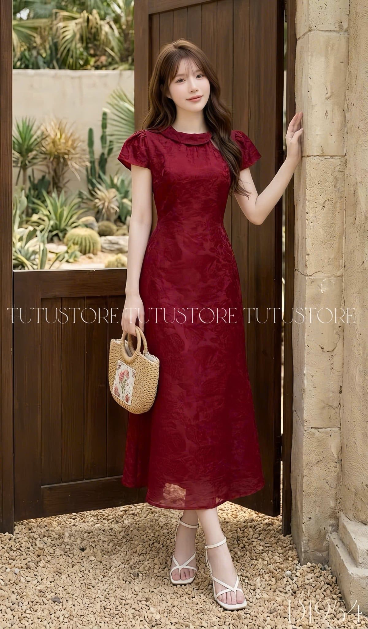 Đầm Thiết Kế Cổ Tròn Dáng Dài Xòe Nhẹ Đầm Đi Tiệc TuTu Store Mã D1954