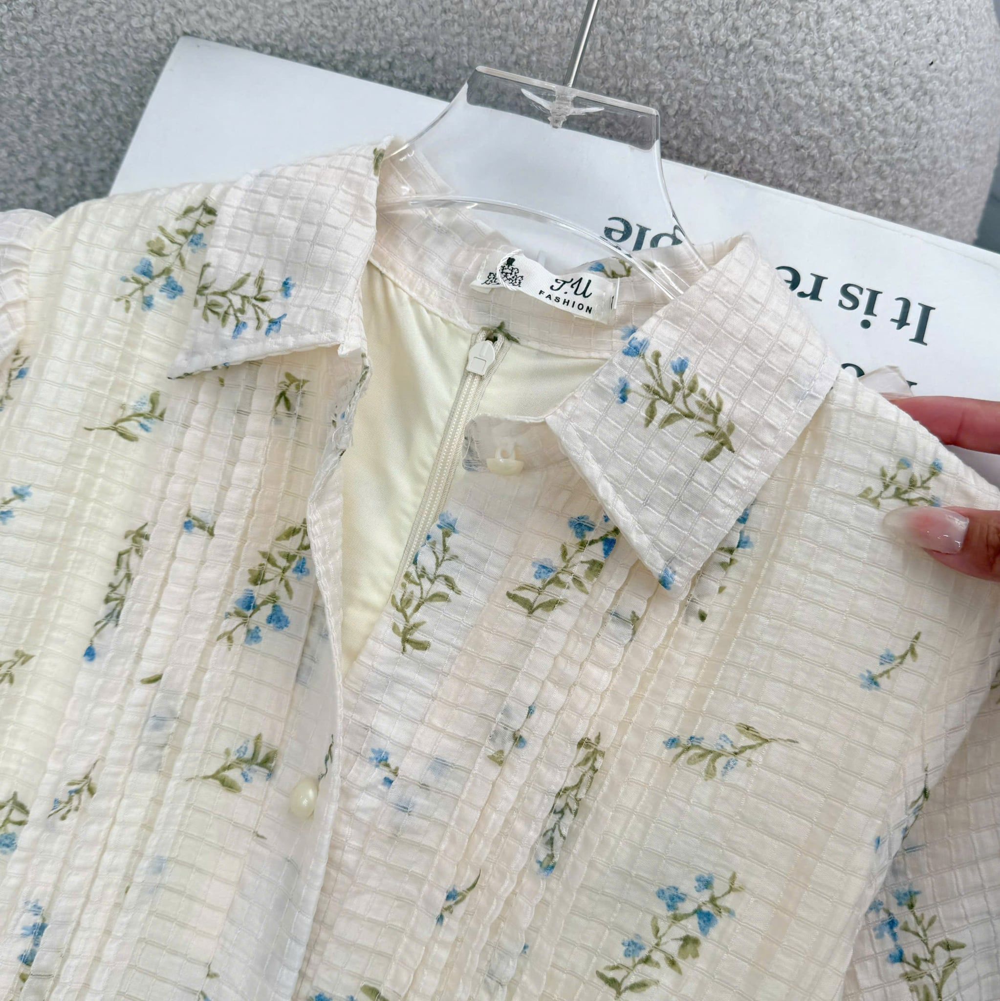 Đầm Thiết Kế Cổ Sơ Mi Dáng Xòe Hoa Nhí Đầm Đi Tiệc TuTu Store Mã D1955