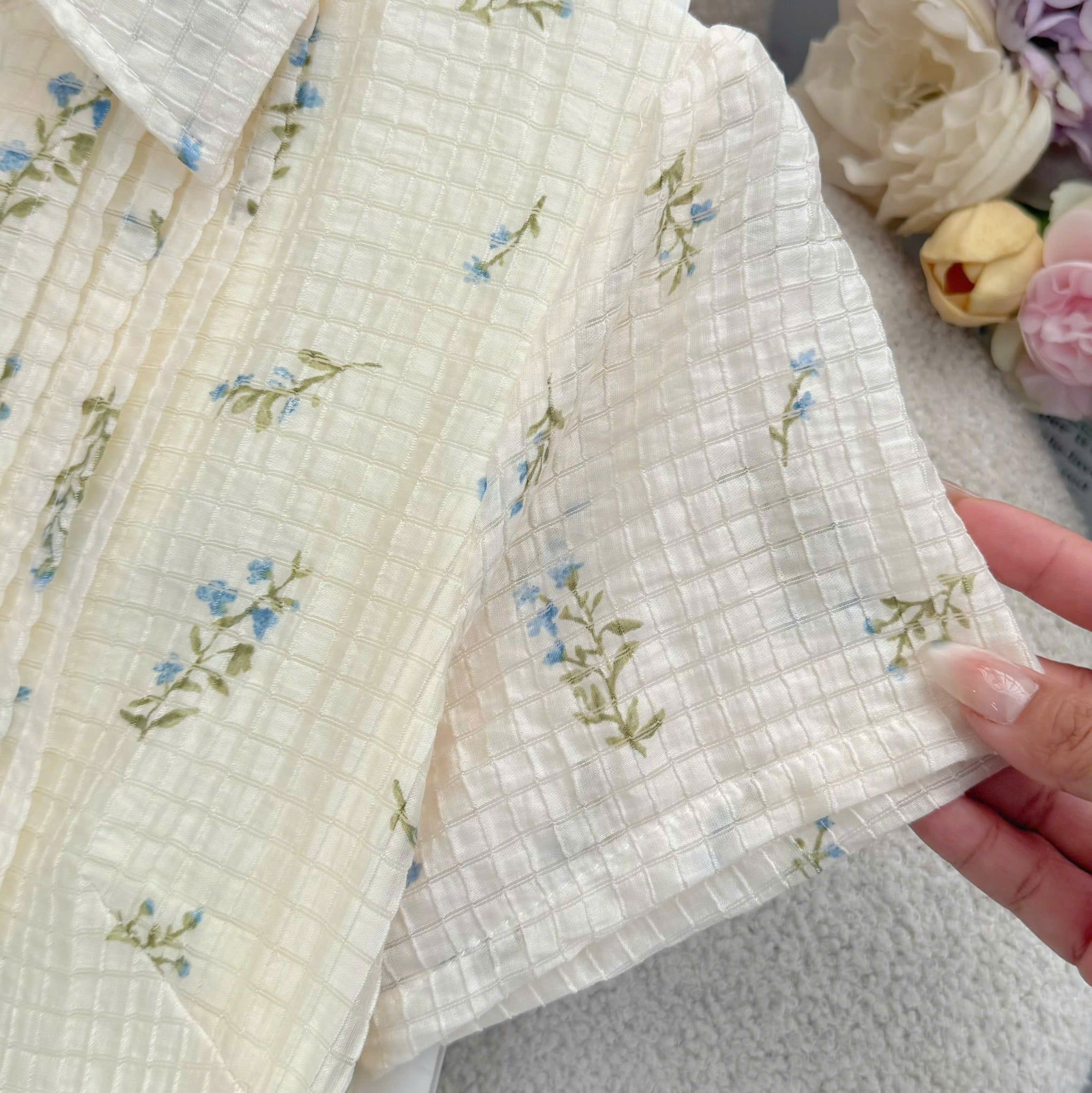 Đầm Thiết Kế Cổ Sơ Mi Dáng Xòe Hoa Nhí Đầm Đi Tiệc TuTu Store Mã D1955
