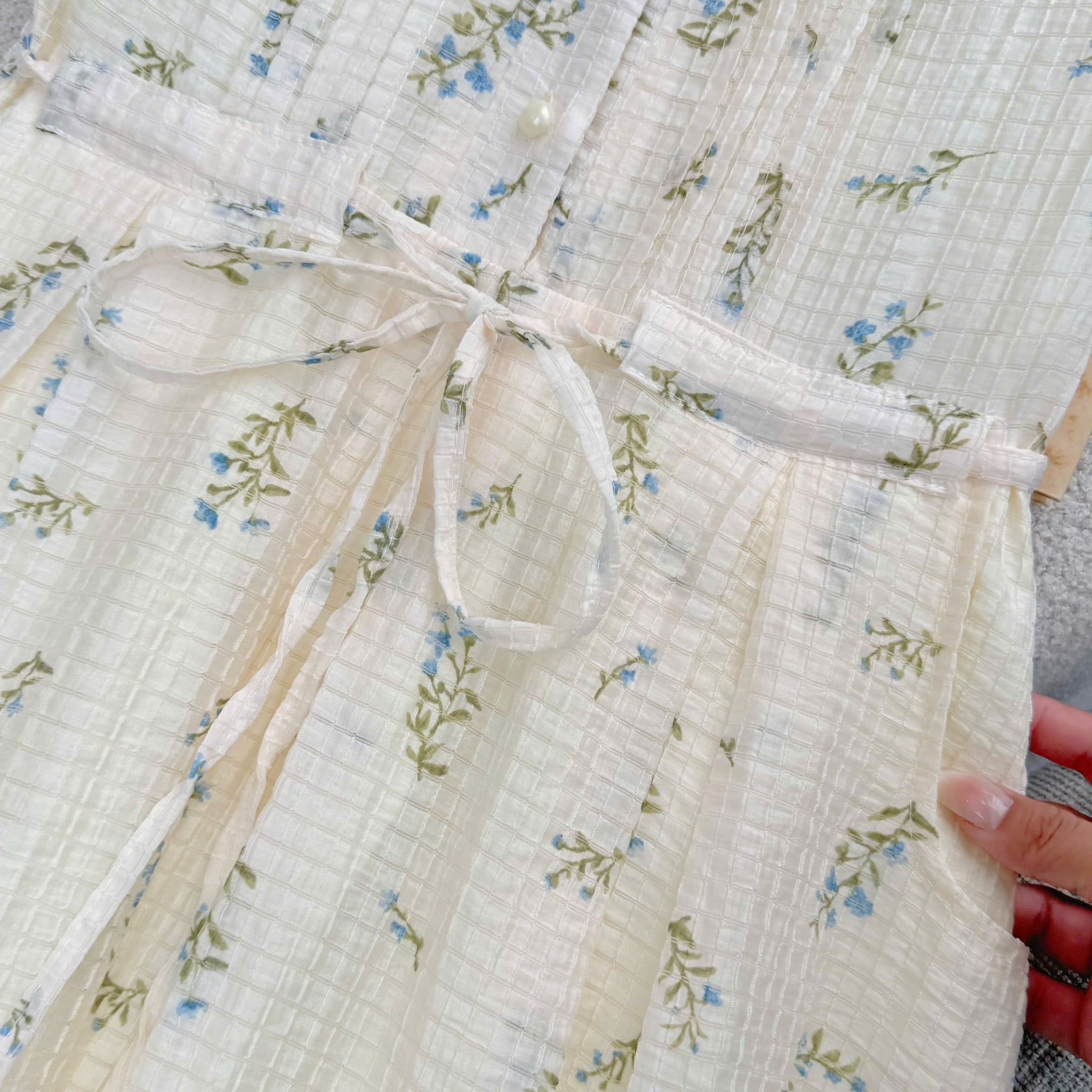 Đầm Thiết Kế Cổ Sơ Mi Dáng Xòe Hoa Nhí Đầm Đi Tiệc TuTu Store Mã D1955