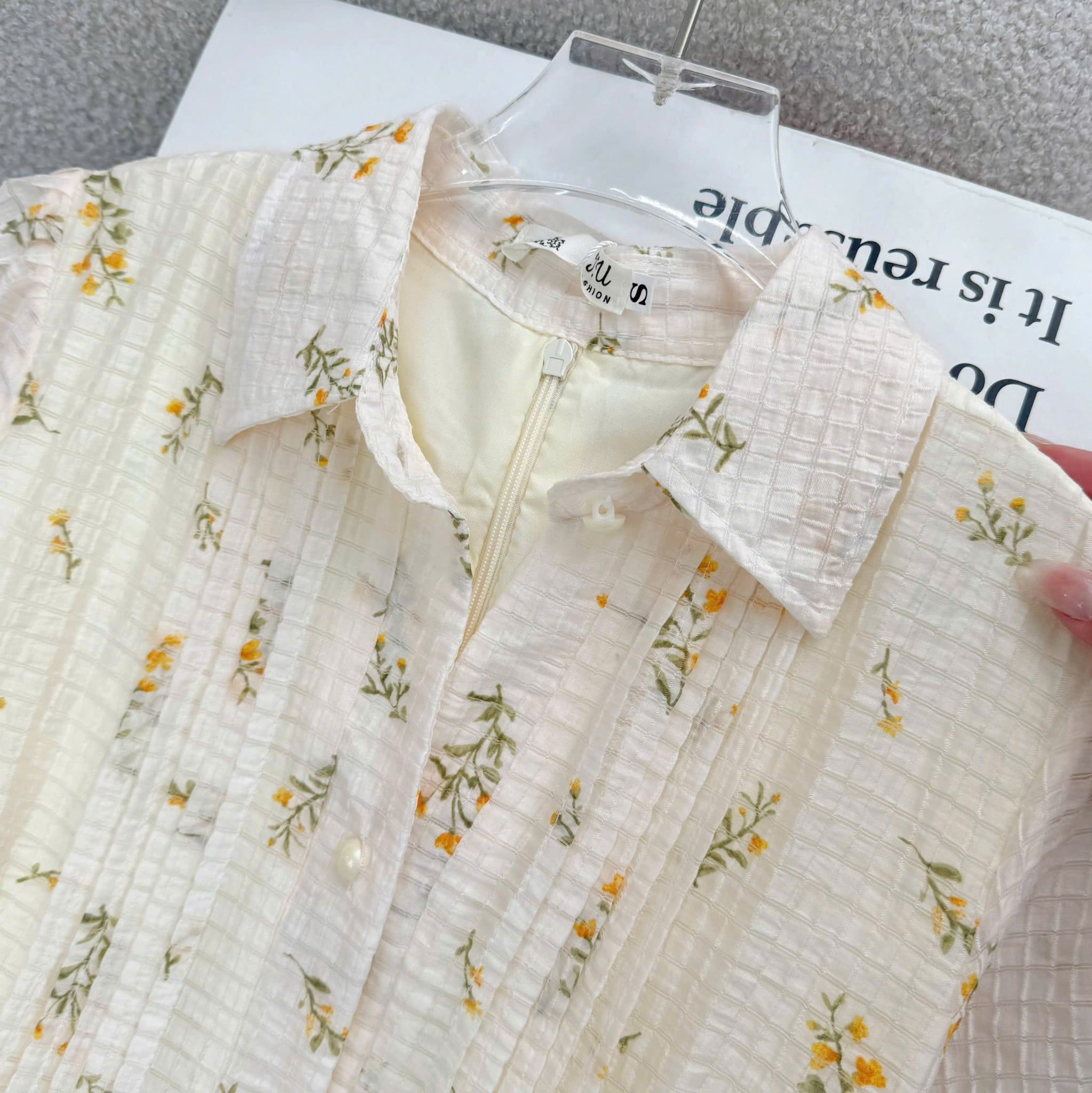 Đầm Thiết Kế Cổ Sơ Mi Dáng Xòe Hoa Nhí Đầm Đi Tiệc TuTu Store Mã D1955