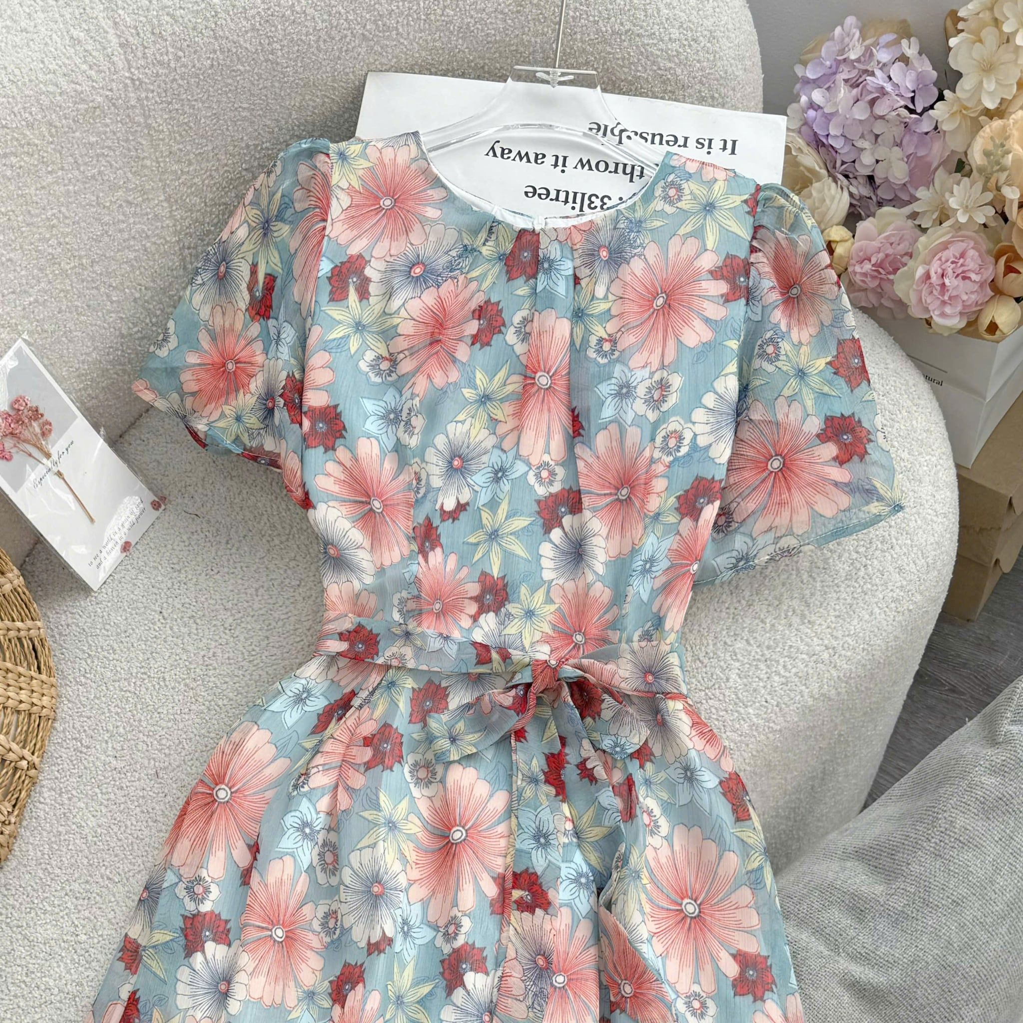 Đầm Thiết Kế Cổ Tròn Dáng Xòe In Hoa Đầm Đi Tiệc TuTu Store Mã D1953