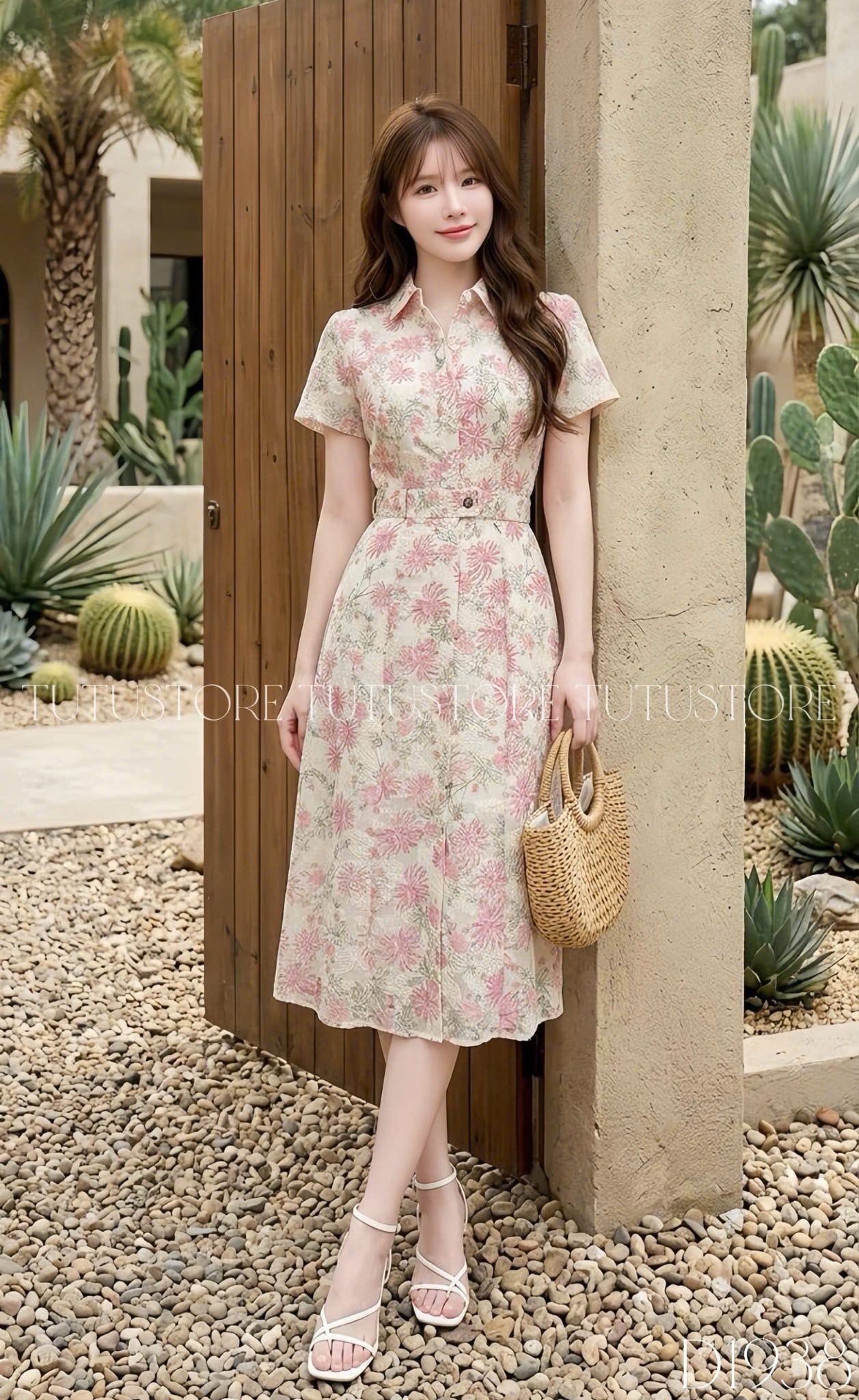 Đầm Thiết Kế Cổ Sơ Mi Dáng A Ren Thêu Đầm Đi Tiệc TuTu Store Mã D1938