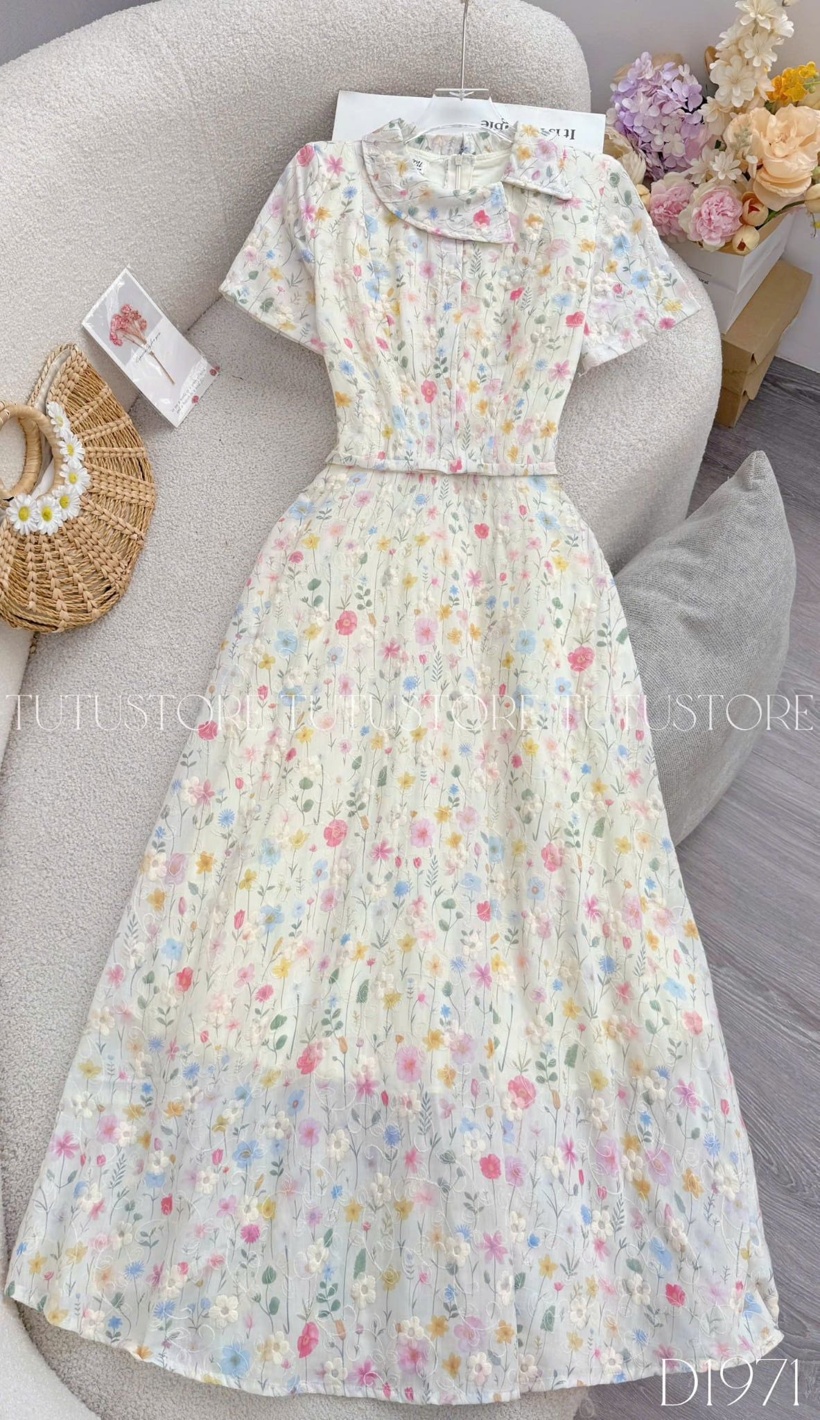 Đầm Thiết Kế Cổ Thuyền Chéo Dáng Xòe Đi Tiệc TuTu Store Mã D1971
