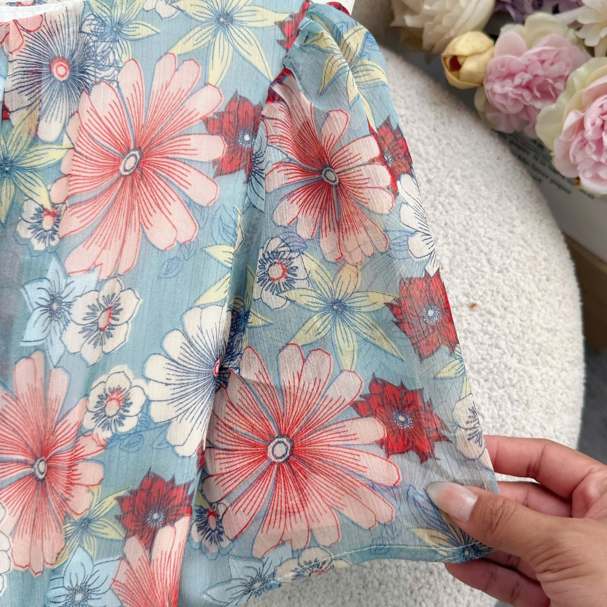 Đầm Thiết Kế Cổ Tròn Dáng Xòe In Hoa Đầm Đi Tiệc TuTu Store Mã D1953
