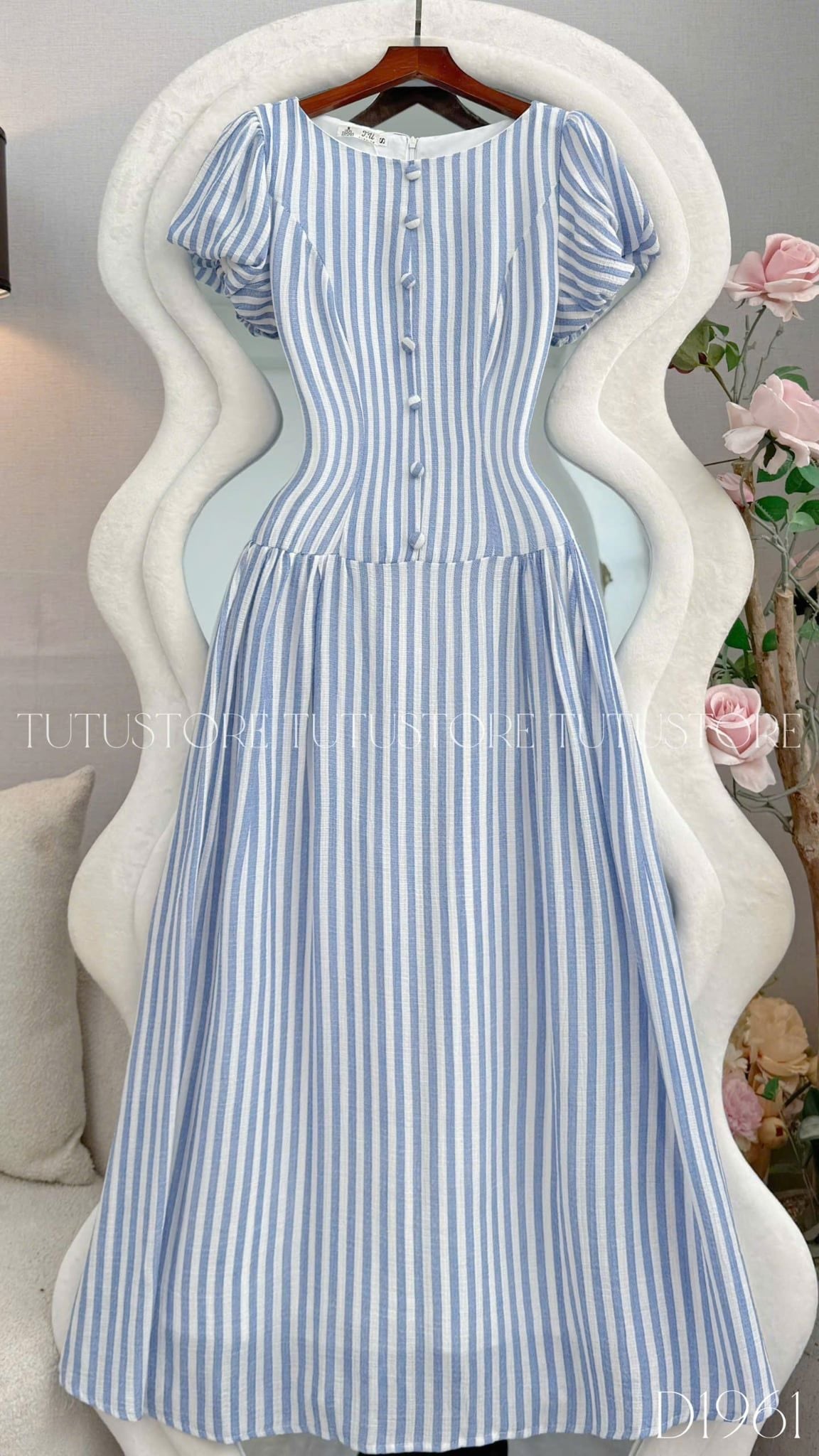 Đầm Thiết Kế Cổ Tròn Tay Bí Dáng Xòe Đầm Đi Tiệc TuTu Store Mã D1961