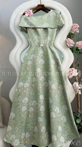 Đầm Thiết Kế Lệch Vai Dáng Dài In Hoa Đầm Đi Tiêc TuTu Store Mã D1968